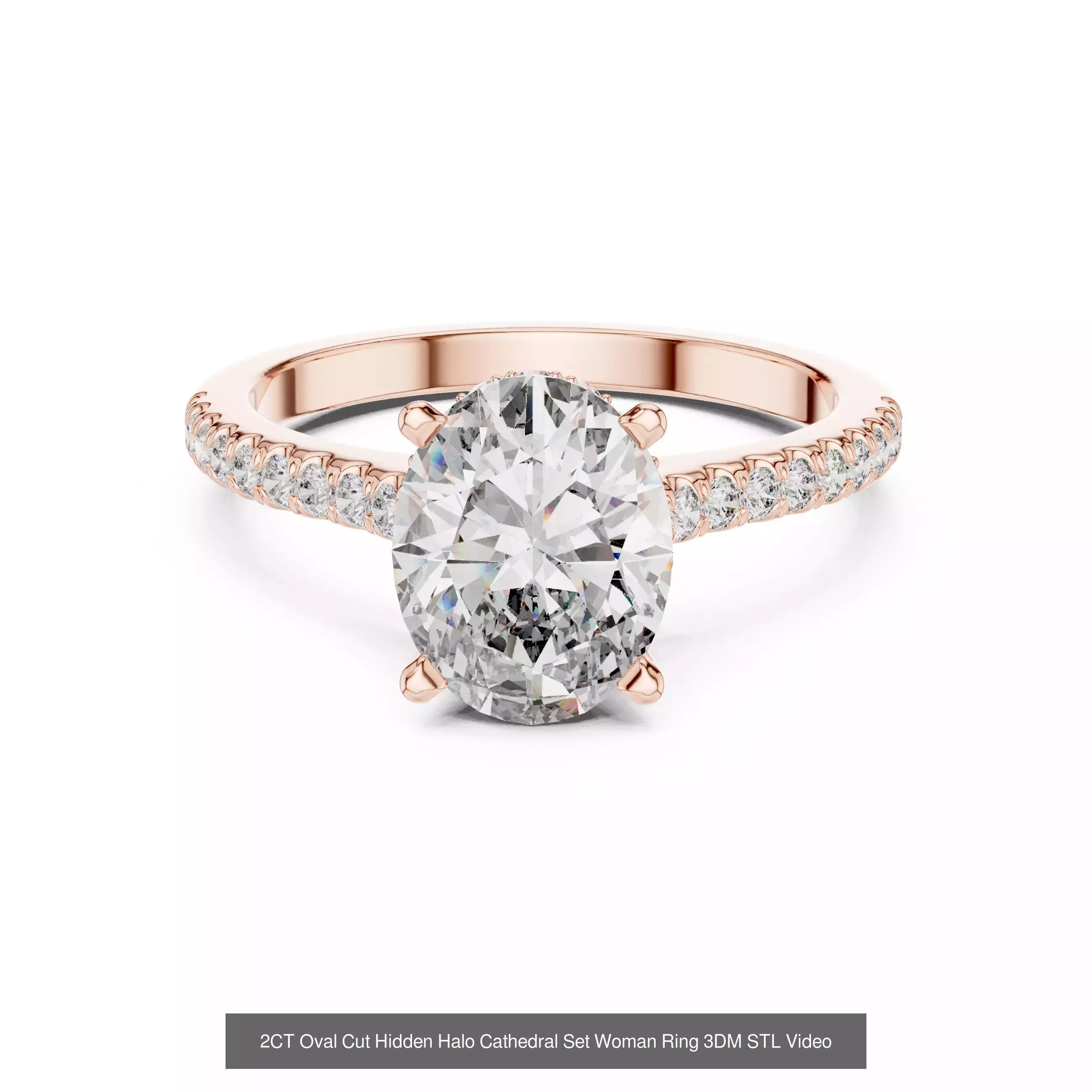 203 Hidden Halo or Diamond Rings 3DM STL OBJ FBX 3 Render Video 3D Model Collection_56