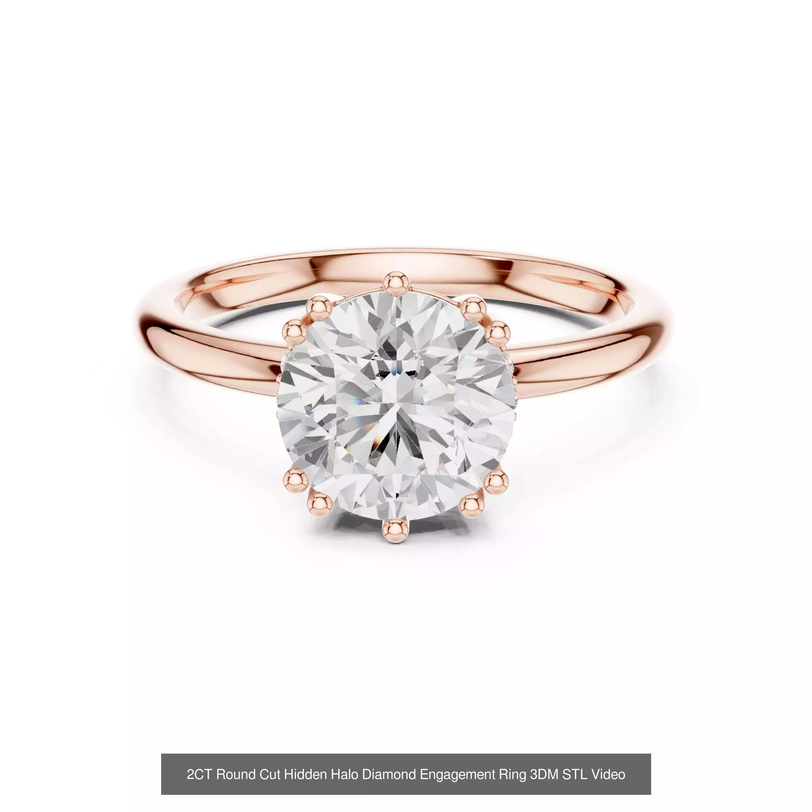 203 Hidden Halo or Diamond Rings 3DM STL OBJ FBX 3 Render Video 3D Model Collection_145