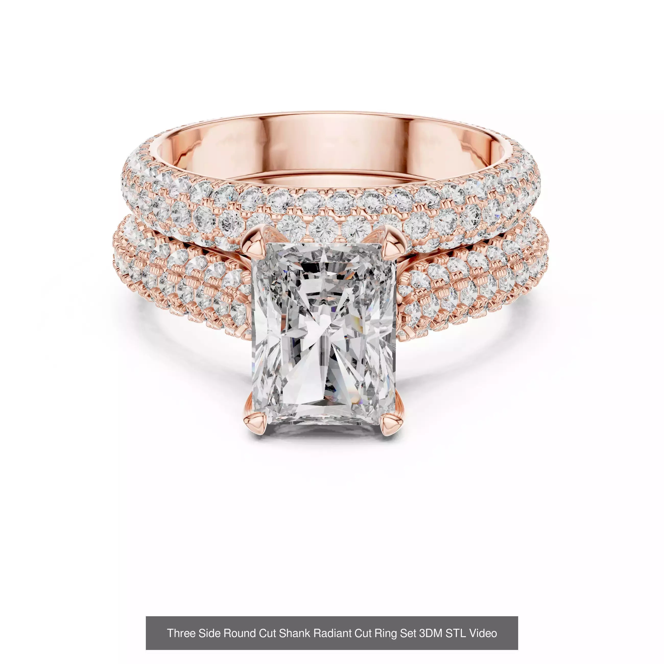 203 Hidden Halo or Diamond Rings 3DM STL OBJ FBX 3 Render Video 3D Model Collection_211