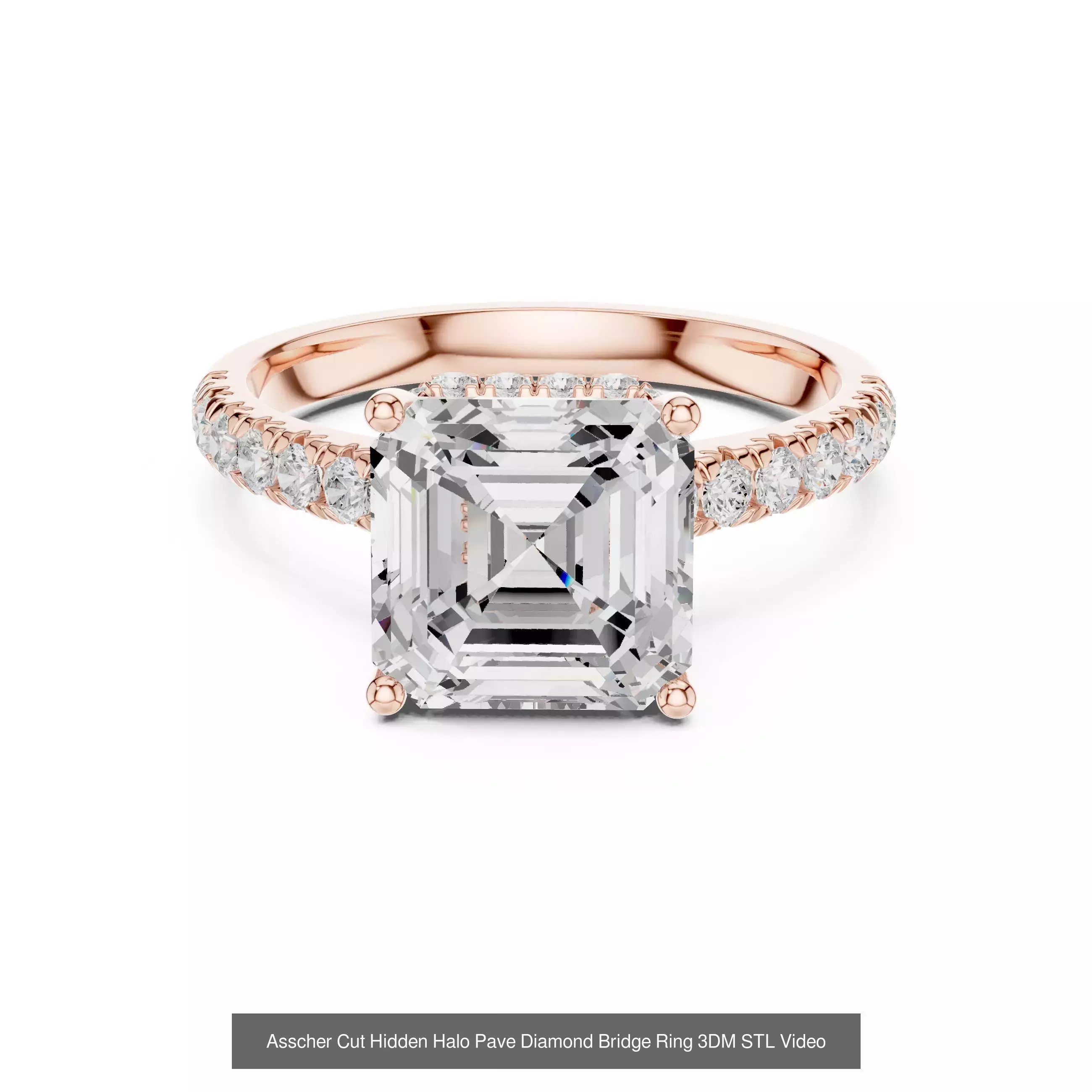 203 Hidden Halo or Diamond Rings 3DM STL OBJ FBX 3 Render Video 3D Model Collection_146