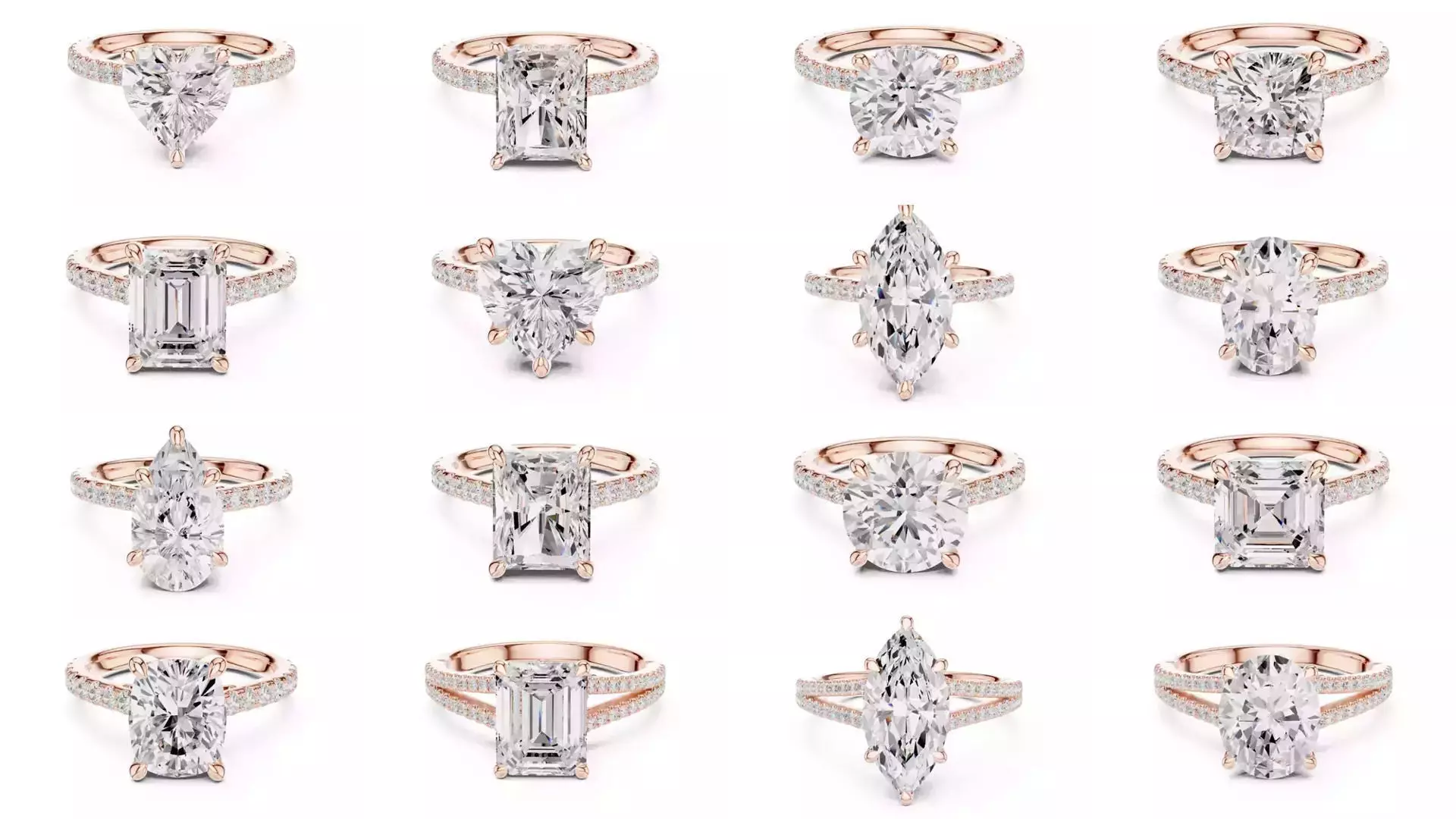 203 Hidden Halo or Diamond Rings 3DM STL OBJ FBX 3 Render Video 3D Model Collection_12