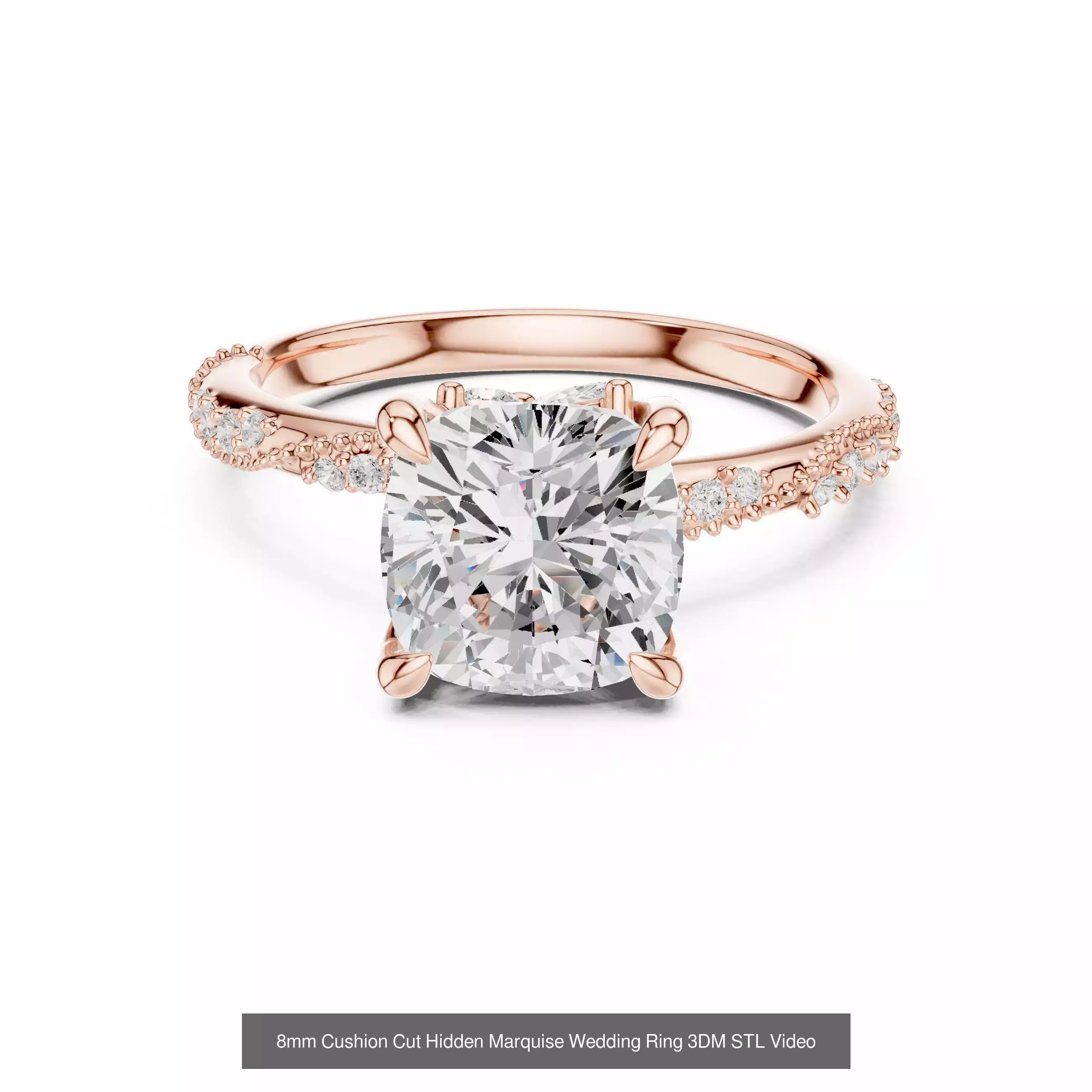 203 Hidden Halo or Diamond Rings 3DM STL OBJ FBX 3 Render Video 3D Model Collection_109