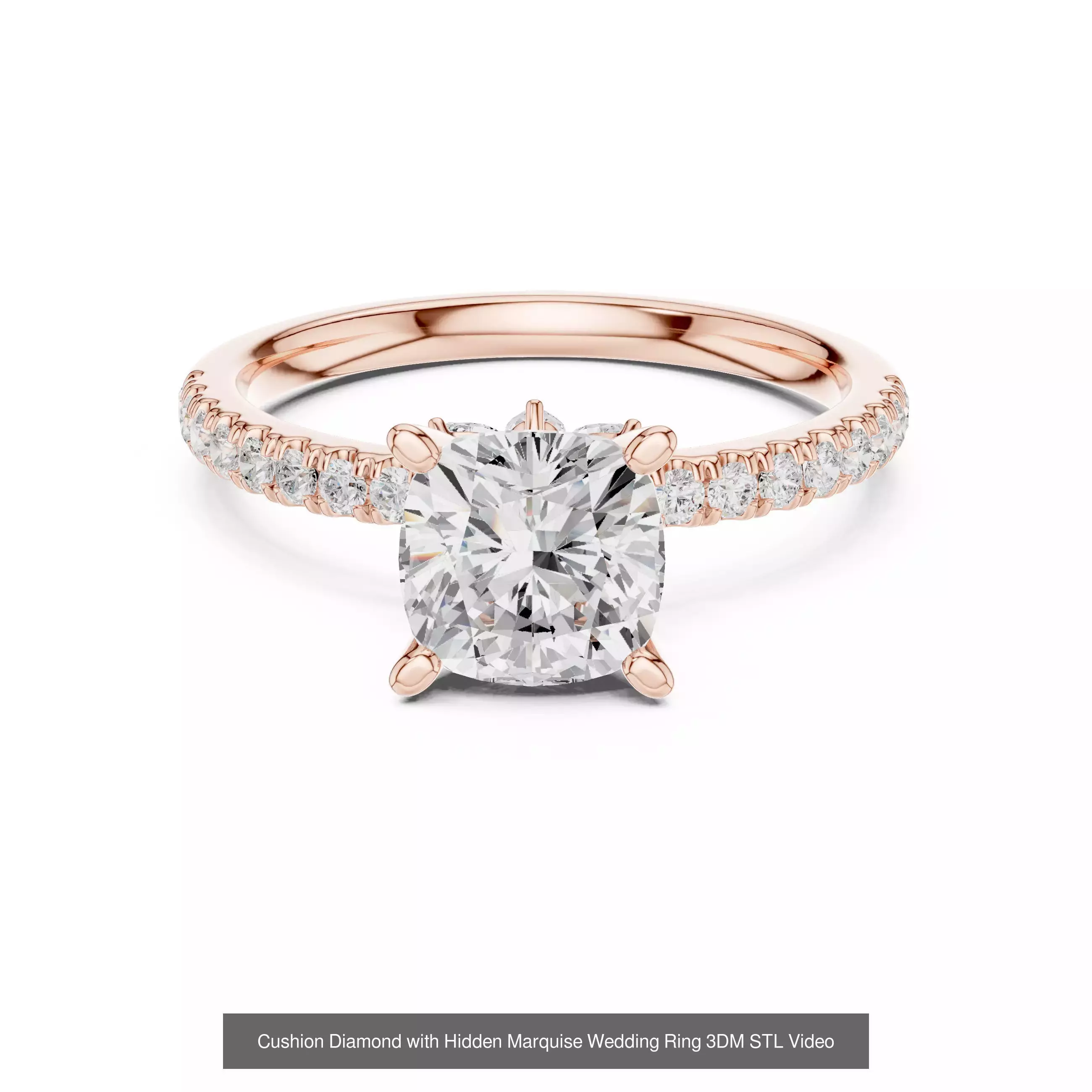 203 Hidden Halo or Diamond Rings 3DM STL OBJ FBX 3 Render Video 3D Model Collection_182