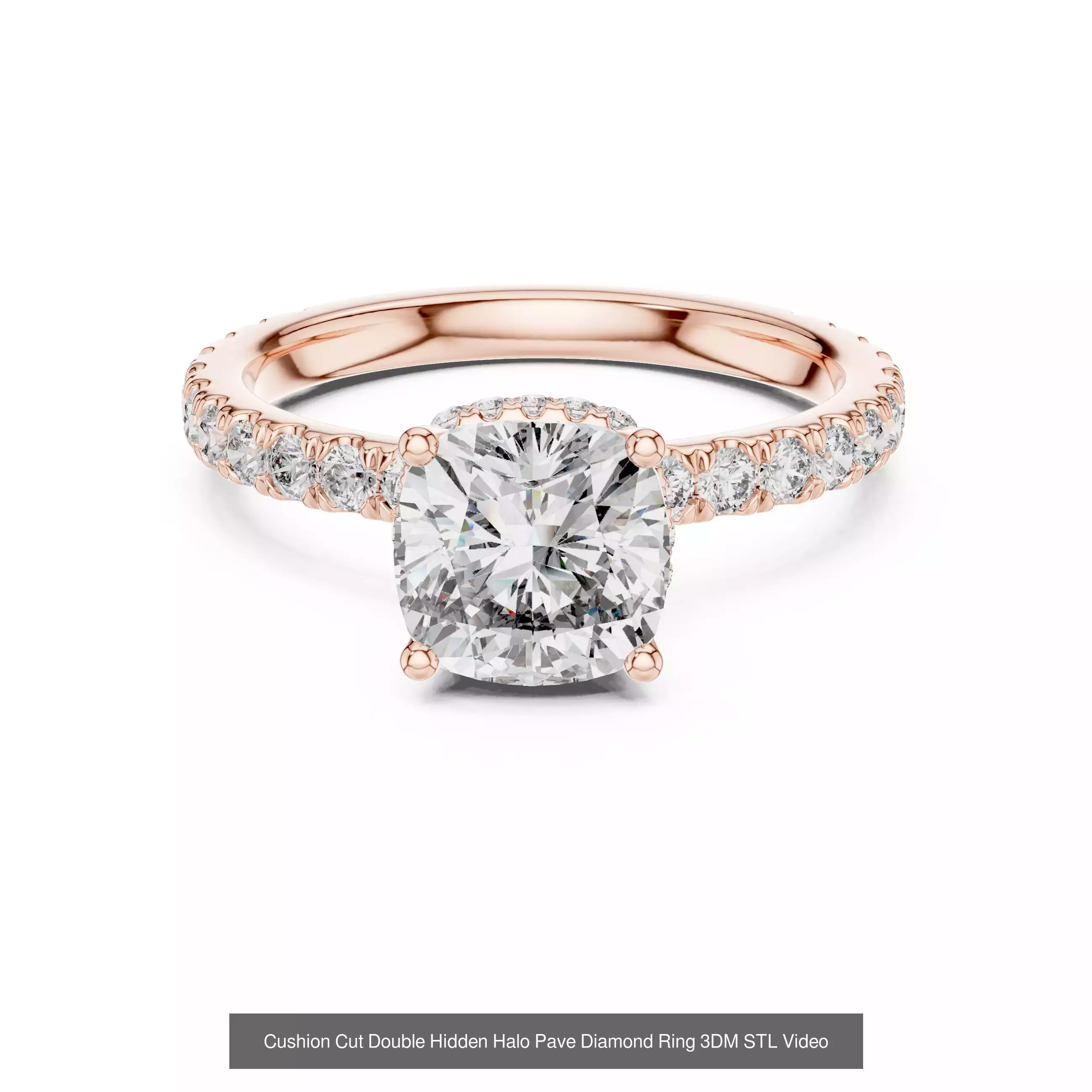 203 Hidden Halo or Diamond Rings 3DM STL OBJ FBX 3 Render Video 3D Model Collection_53