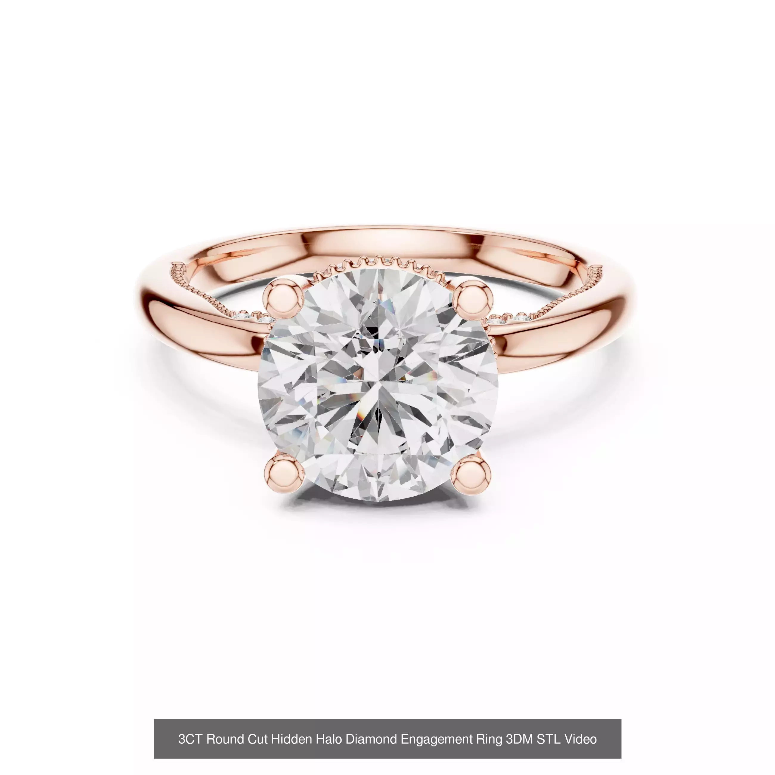 203 Hidden Halo or Diamond Rings 3DM STL OBJ FBX 3 Render Video 3D Model Collection_59