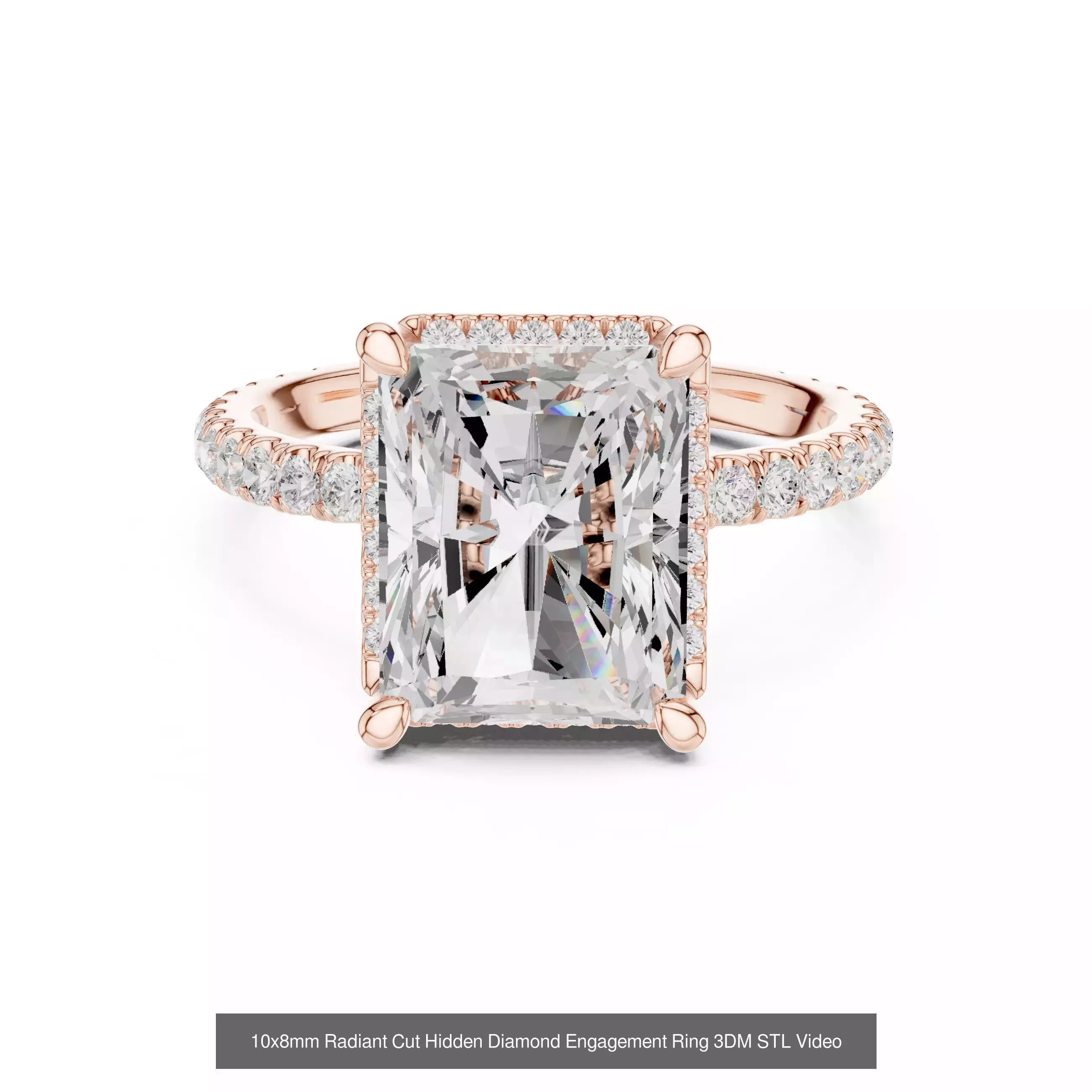 203 Hidden Halo or Diamond Rings 3DM STL OBJ FBX 3 Render Video 3D Model Collection_71