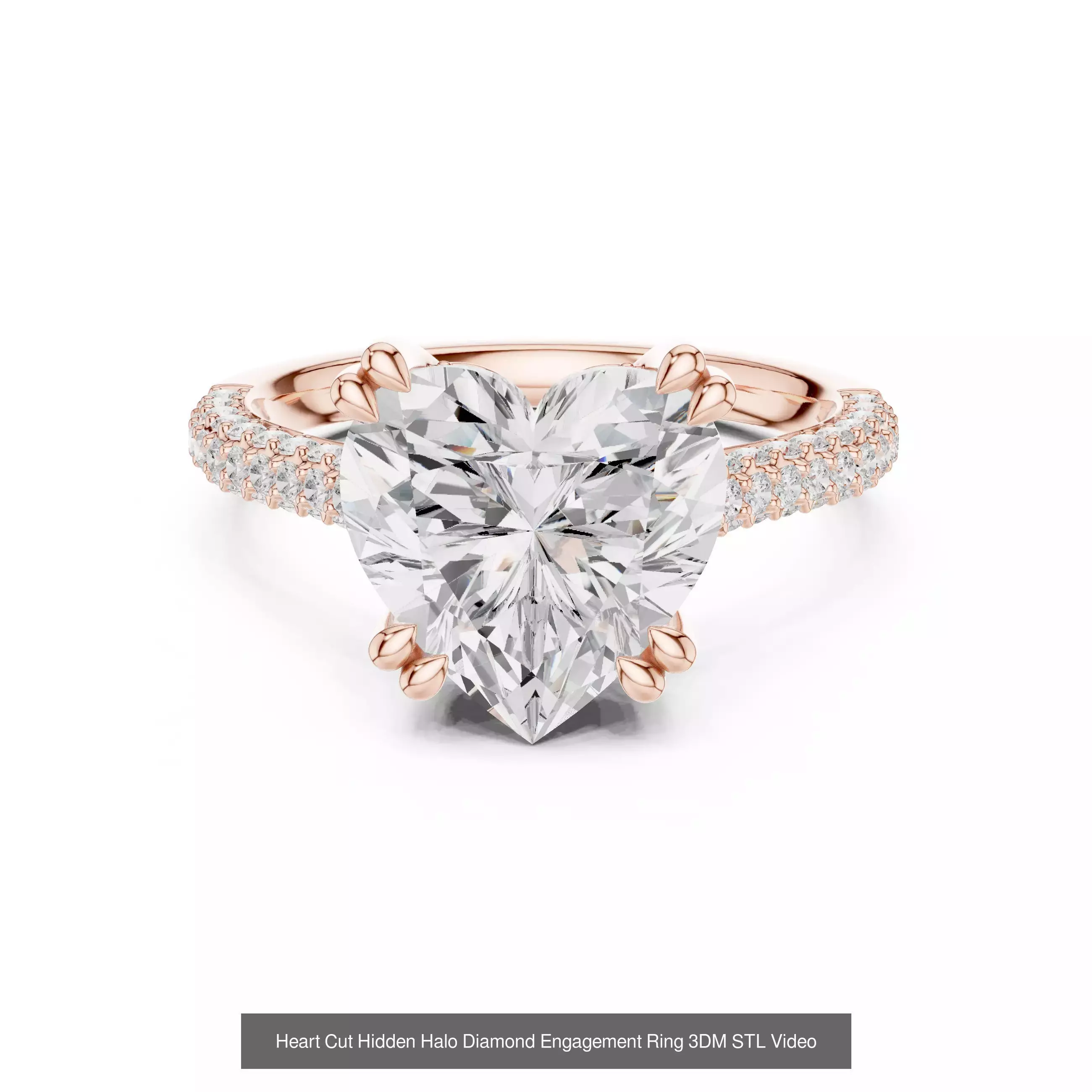 203 Hidden Halo or Diamond Rings 3DM STL OBJ FBX 3 Render Video 3D Model Collection_188