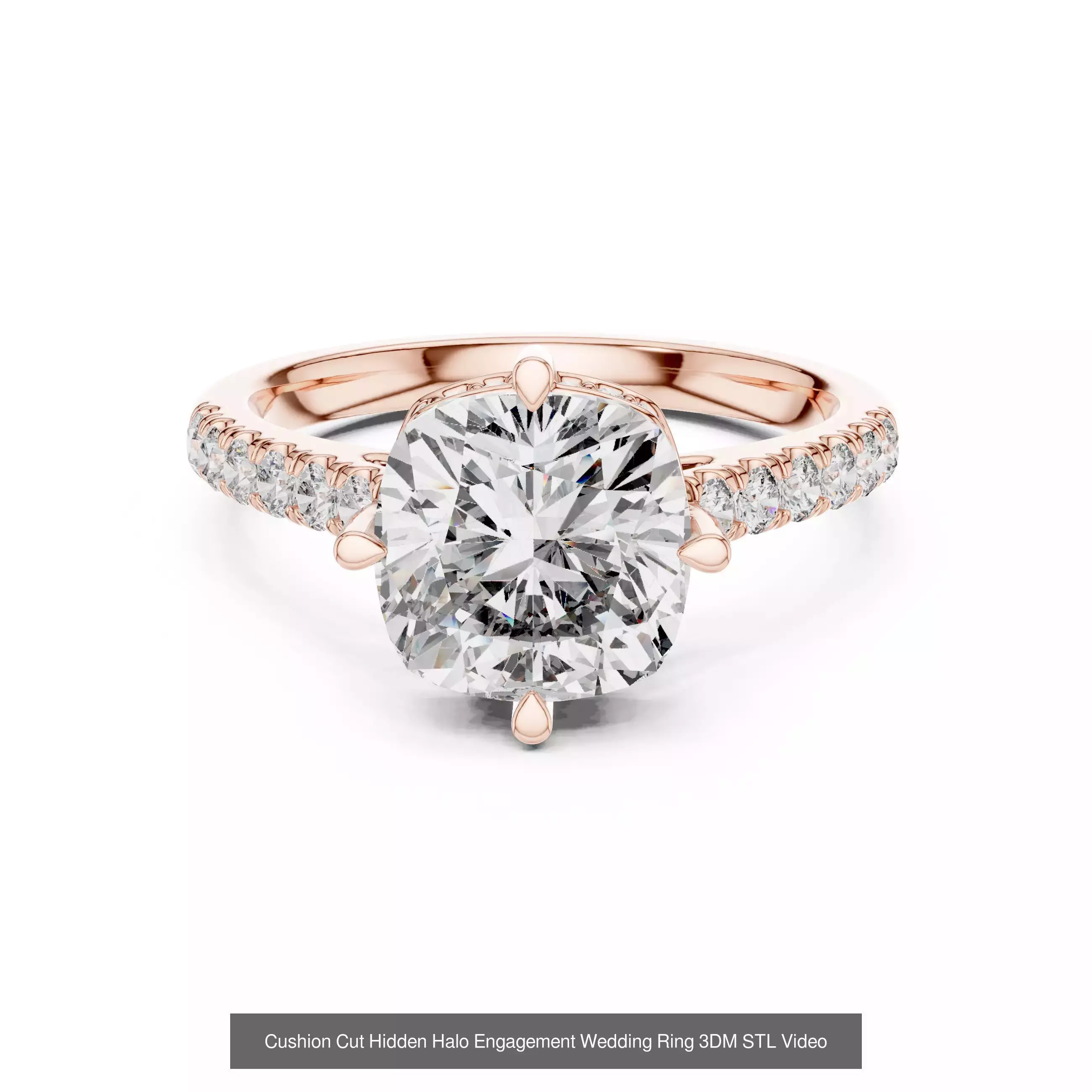 203 Hidden Halo or Diamond Rings 3DM STL OBJ FBX 3 Render Video 3D Model Collection_51