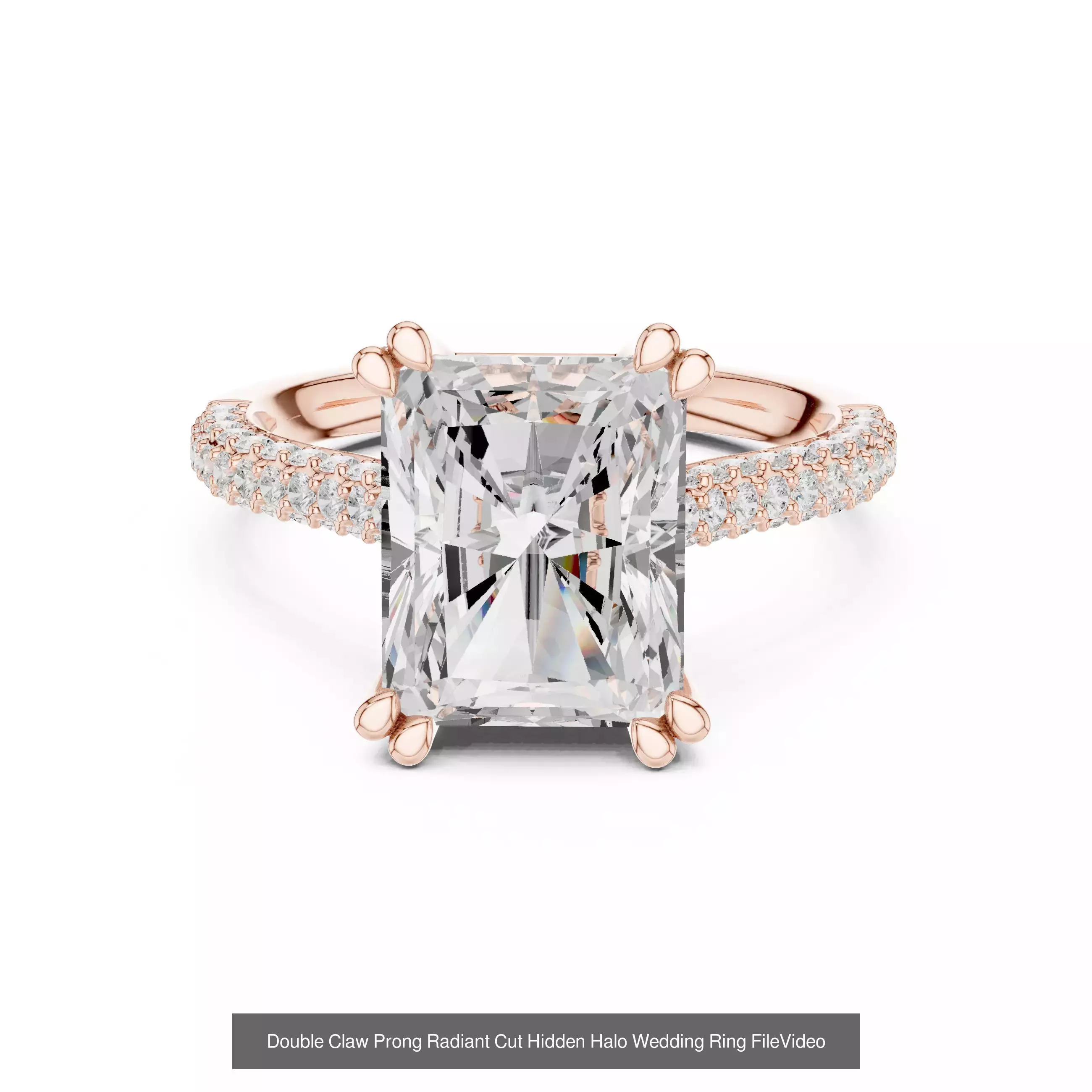 203 Hidden Halo or Diamond Rings 3DM STL OBJ FBX 3 Render Video 3D Model Collection_192