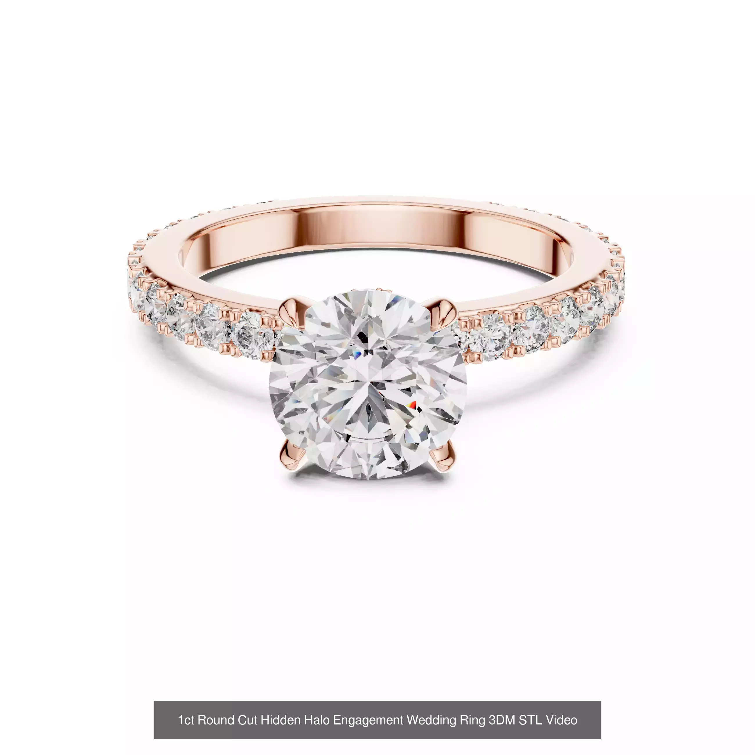 203 Hidden Halo or Diamond Rings 3DM STL OBJ FBX 3 Render Video 3D Model Collection_32