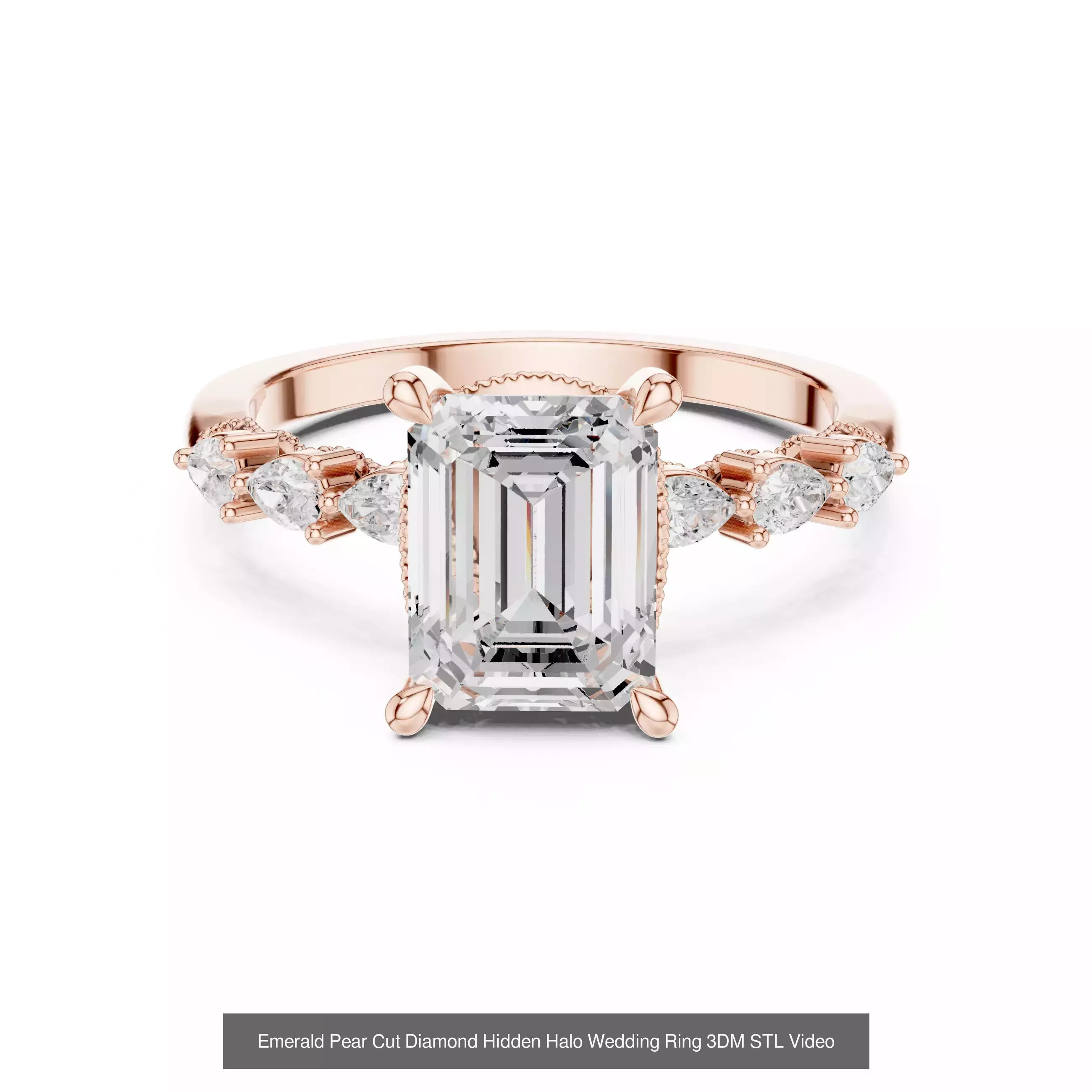 203 Hidden Halo or Diamond Rings 3DM STL OBJ FBX 3 Render Video 3D Model Collection_114