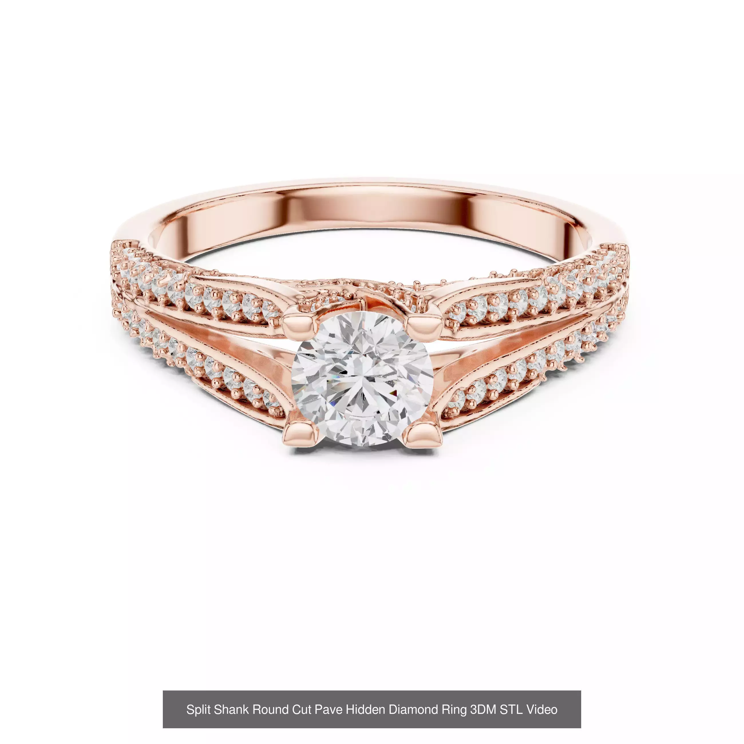 203 Hidden Halo or Diamond Rings 3DM STL OBJ FBX 3 Render Video 3D Model Collection_107