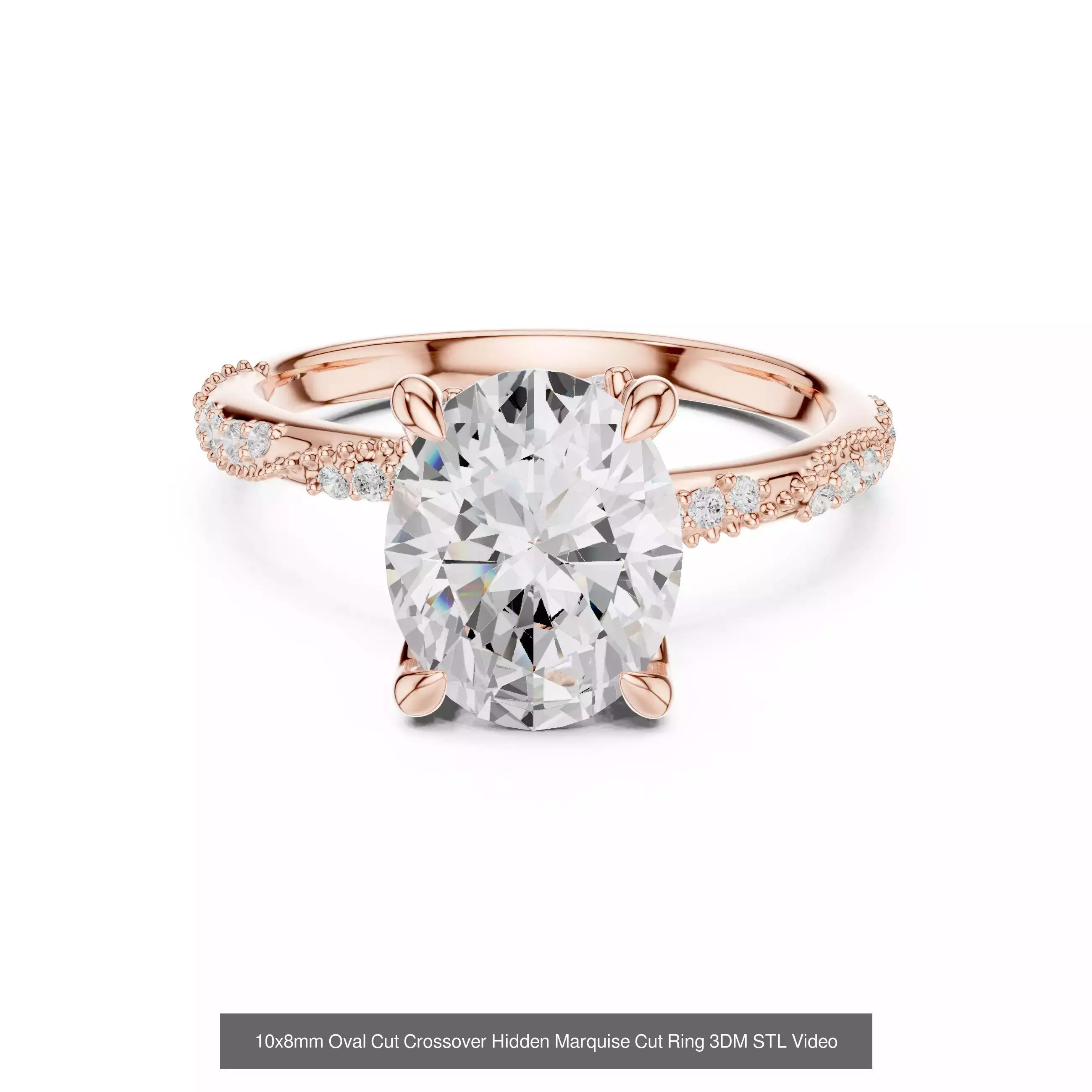 203 Hidden Halo or Diamond Rings 3DM STL OBJ FBX 3 Render Video 3D Model Collection_111