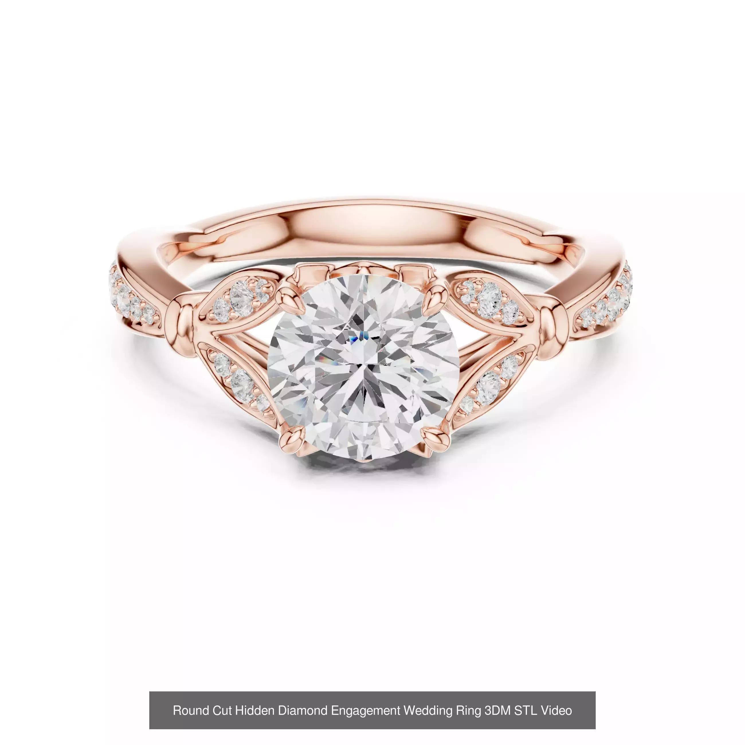 203 Hidden Halo or Diamond Rings 3DM STL OBJ FBX 3 Render Video 3D Model Collection_102