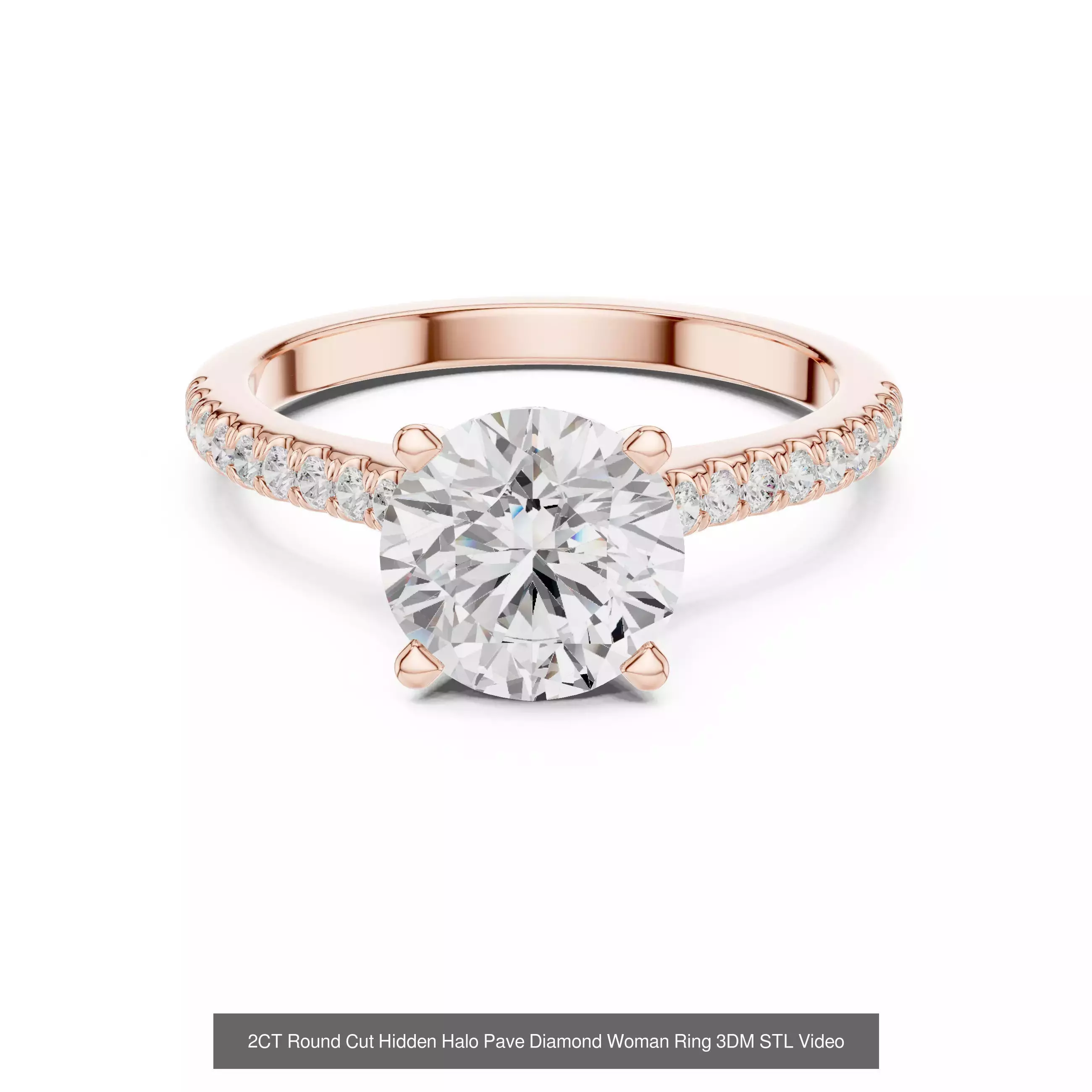 203 Hidden Halo or Diamond Rings 3DM STL OBJ FBX 3 Render Video 3D Model Collection_120