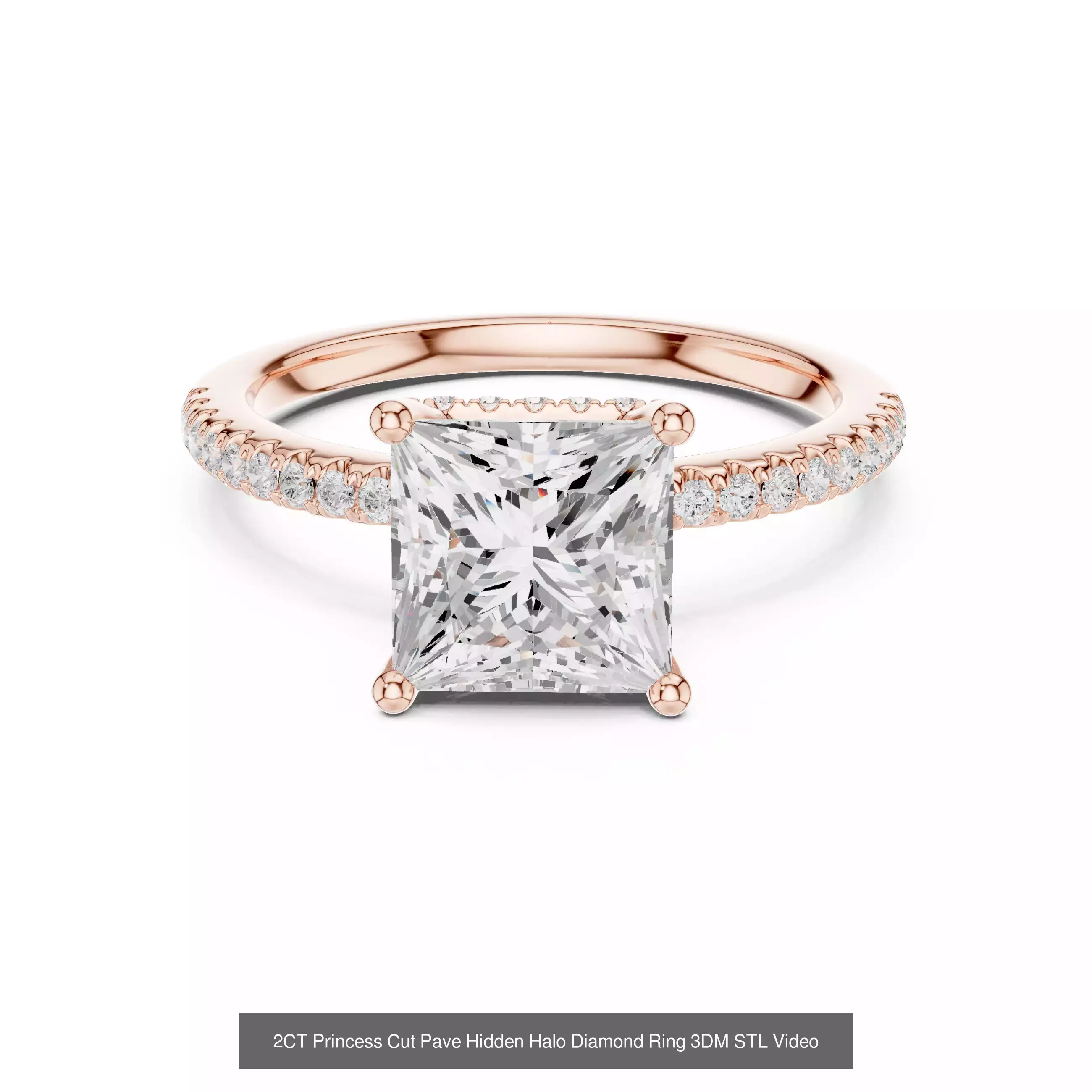 203 Hidden Halo or Diamond Rings 3DM STL OBJ FBX 3 Render Video 3D Model Collection_89