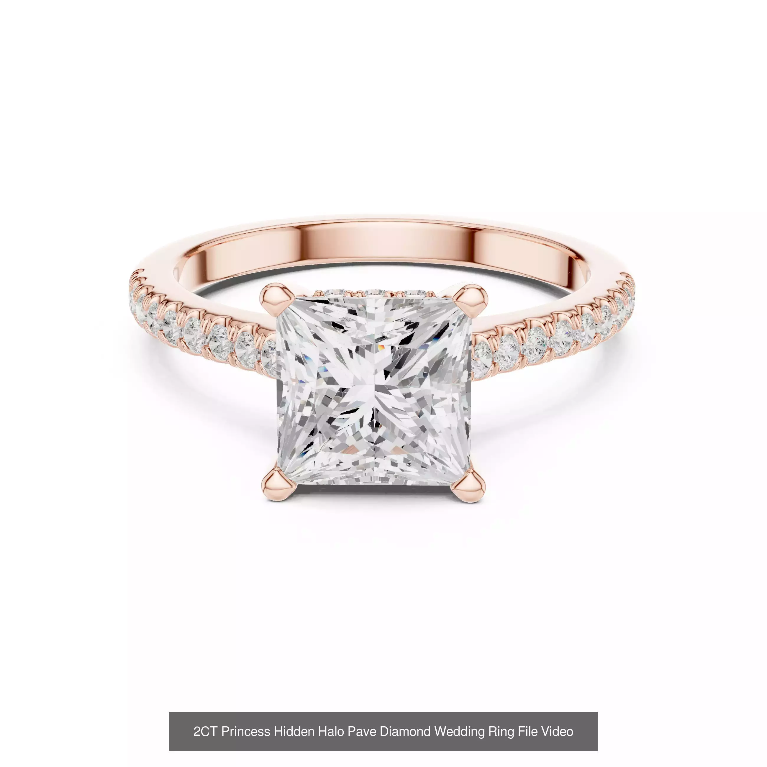 203 Hidden Halo or Diamond Rings 3DM STL OBJ FBX 3 Render Video 3D Model Collection_119