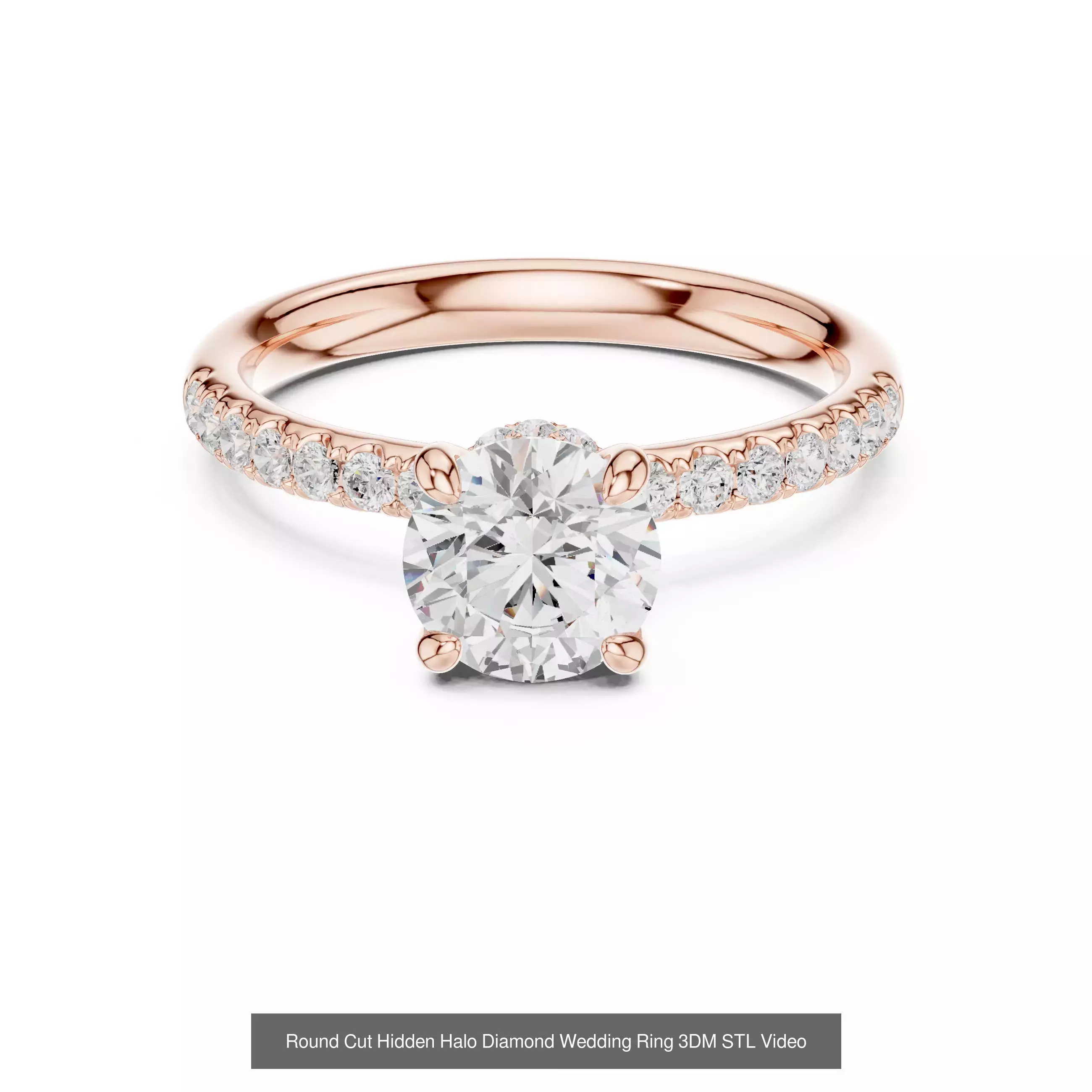 203 Hidden Halo or Diamond Rings 3DM STL OBJ FBX 3 Render Video 3D Model Collection_62