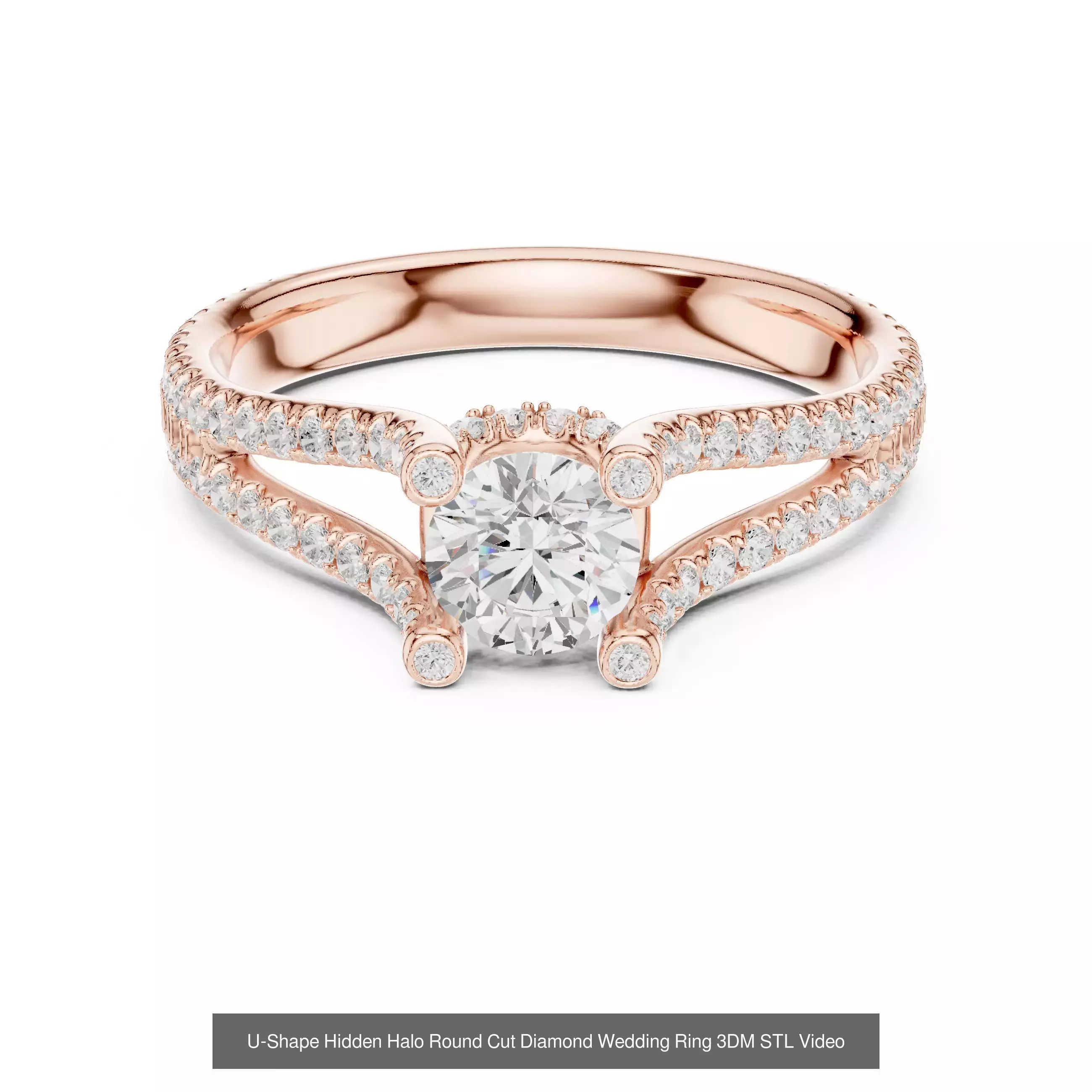 203 Hidden Halo or Diamond Rings 3DM STL OBJ FBX 3 Render Video 3D Model Collection_106