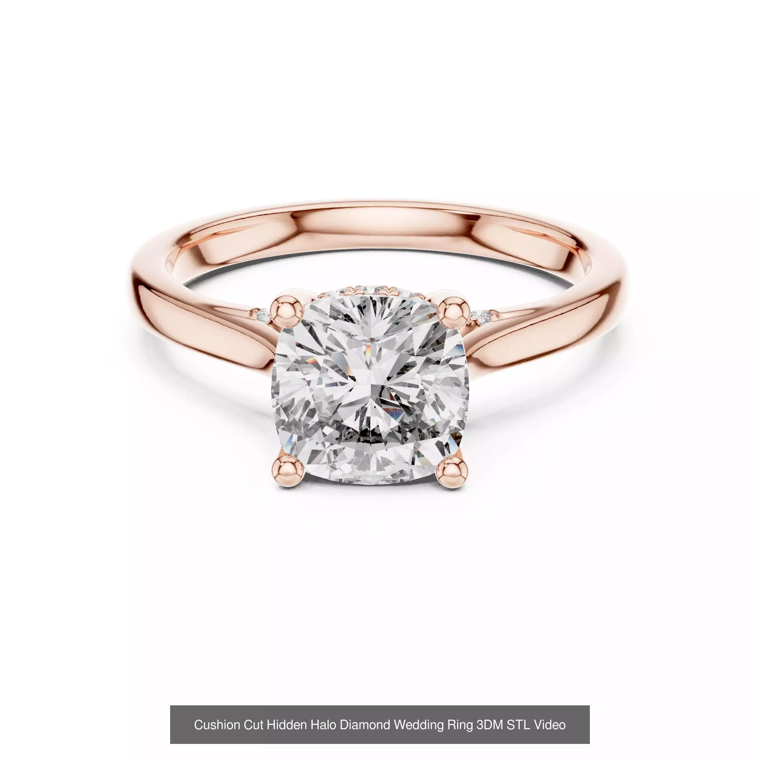 203 Hidden Halo or Diamond Rings 3DM STL OBJ FBX 3 Render Video 3D Model Collection_52