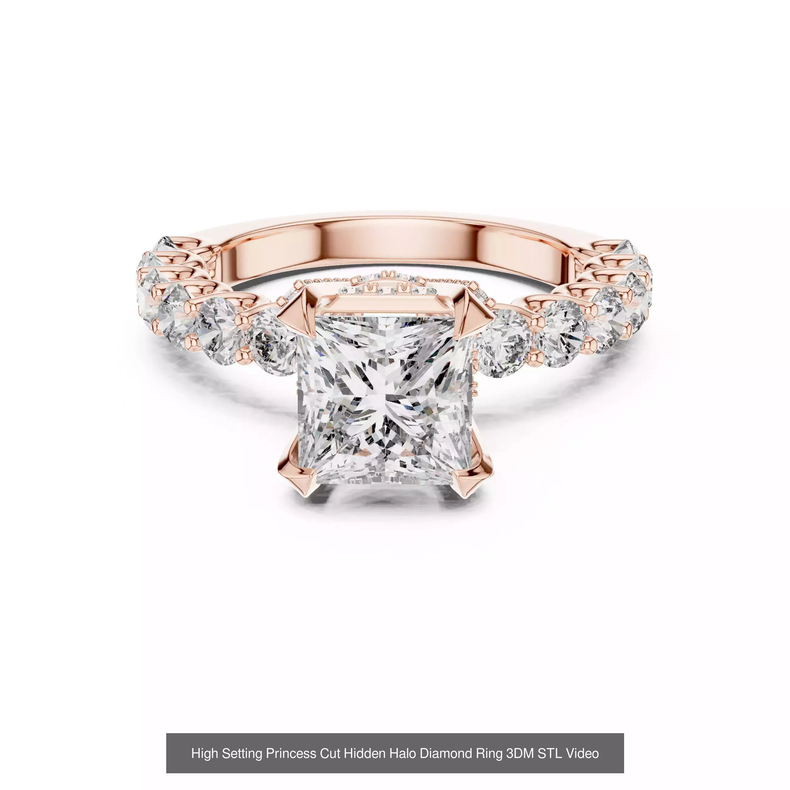 203 Hidden Halo or Diamond Rings 3DM STL OBJ FBX 3 Render Video 3D Model Collection_206