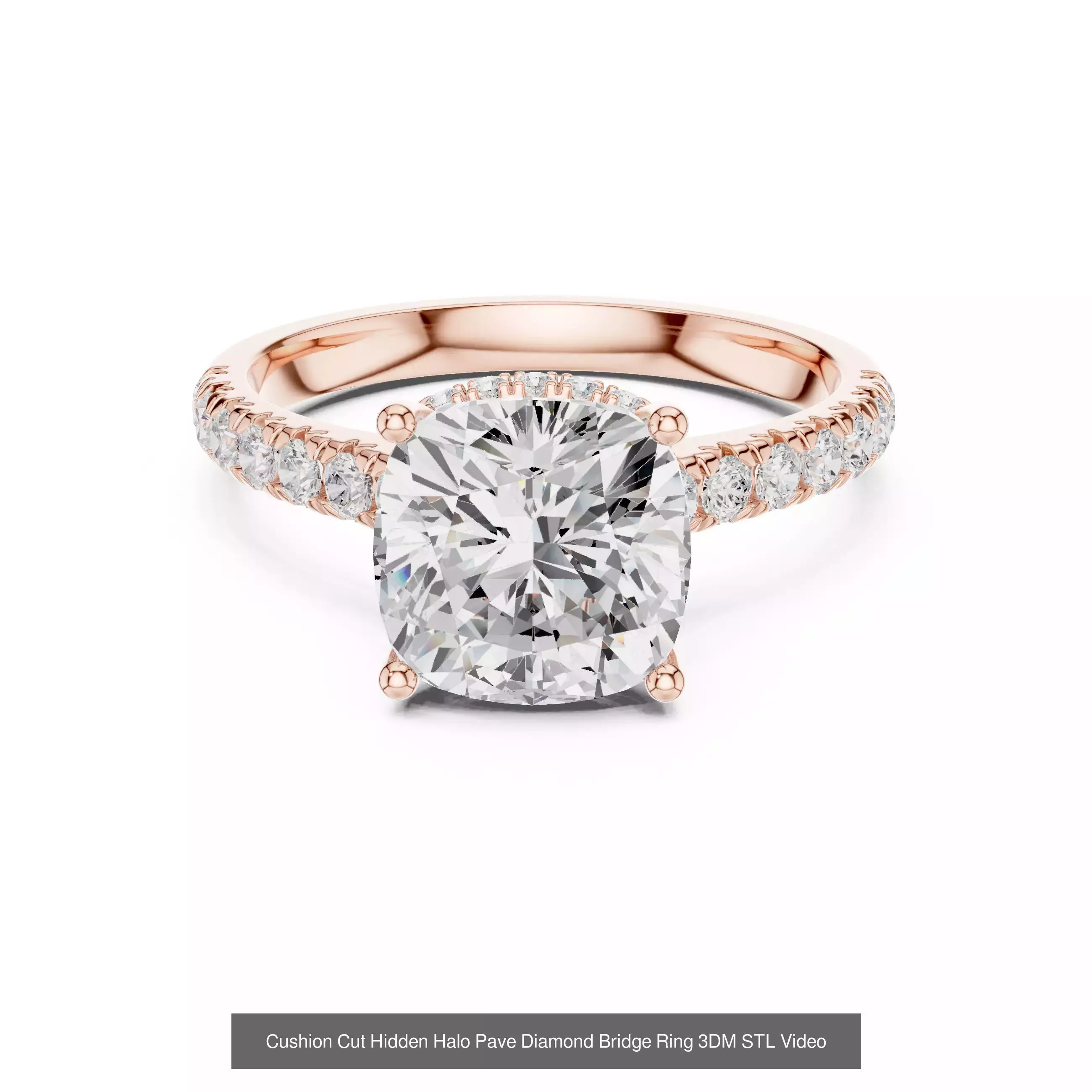 203 Hidden Halo or Diamond Rings 3DM STL OBJ FBX 3 Render Video 3D Model Collection_147