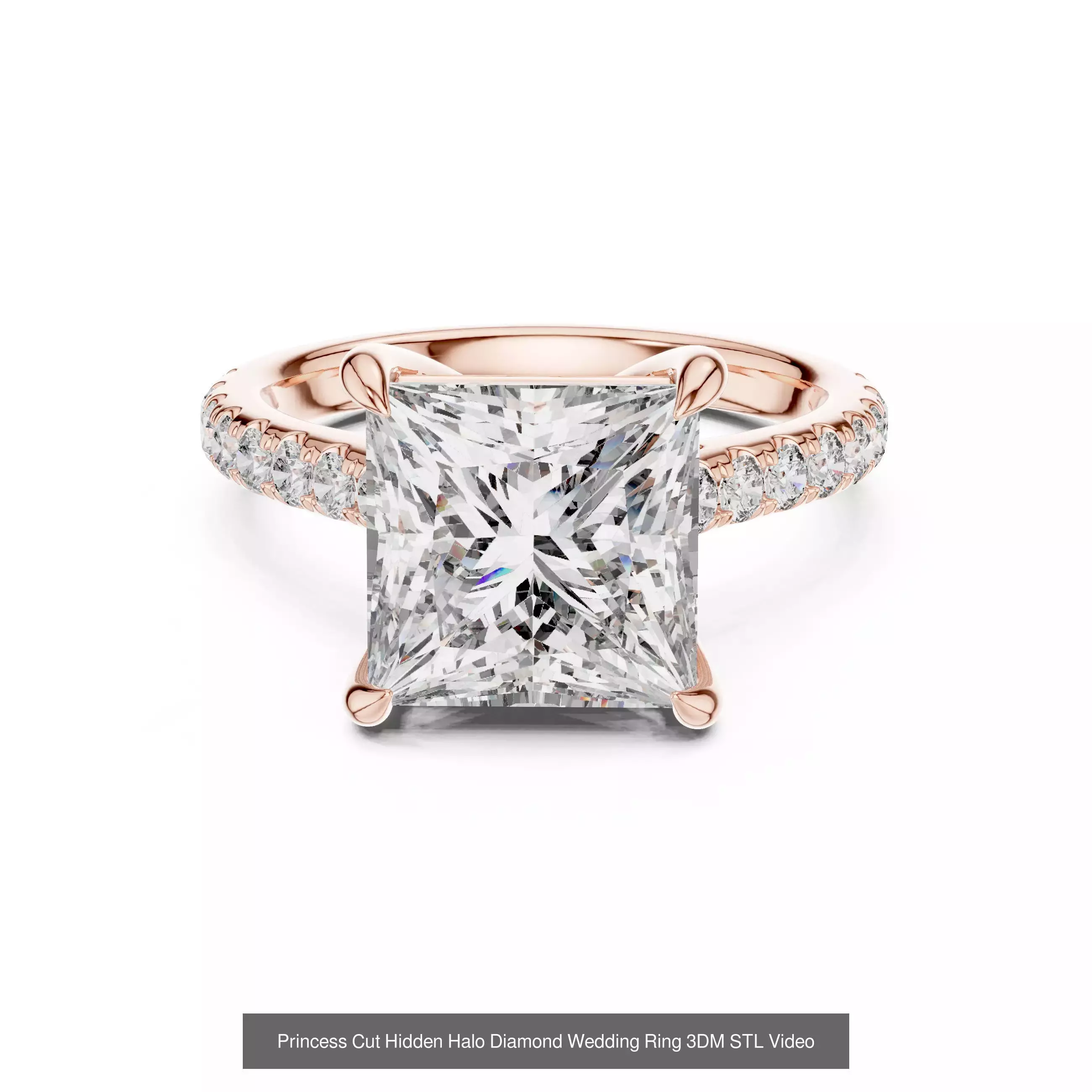 203 Hidden Halo or Diamond Rings 3DM STL OBJ FBX 3 Render Video 3D Model Collection_61