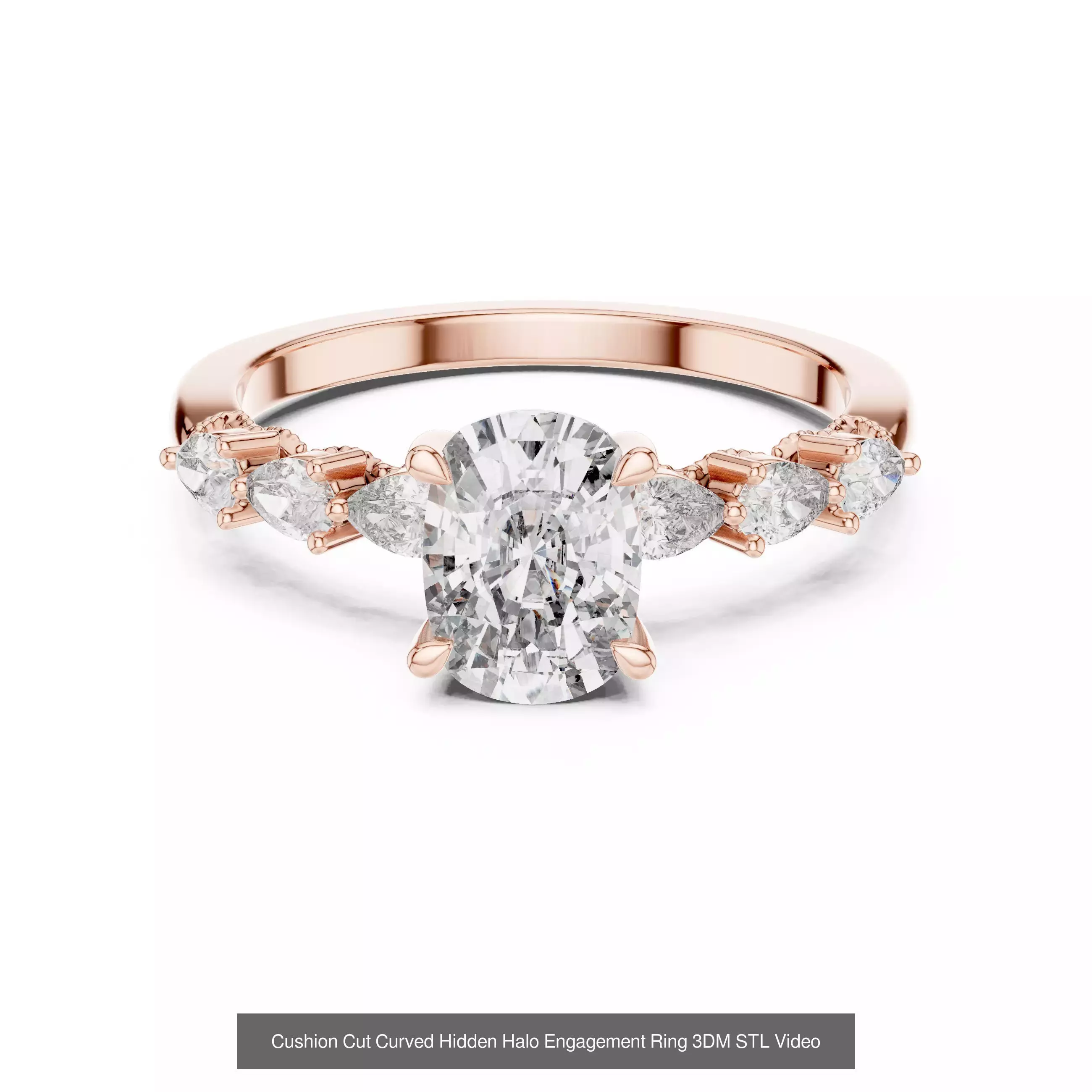 203 Hidden Halo or Diamond Rings 3DM STL OBJ FBX 3 Render Video 3D Model Collection_55