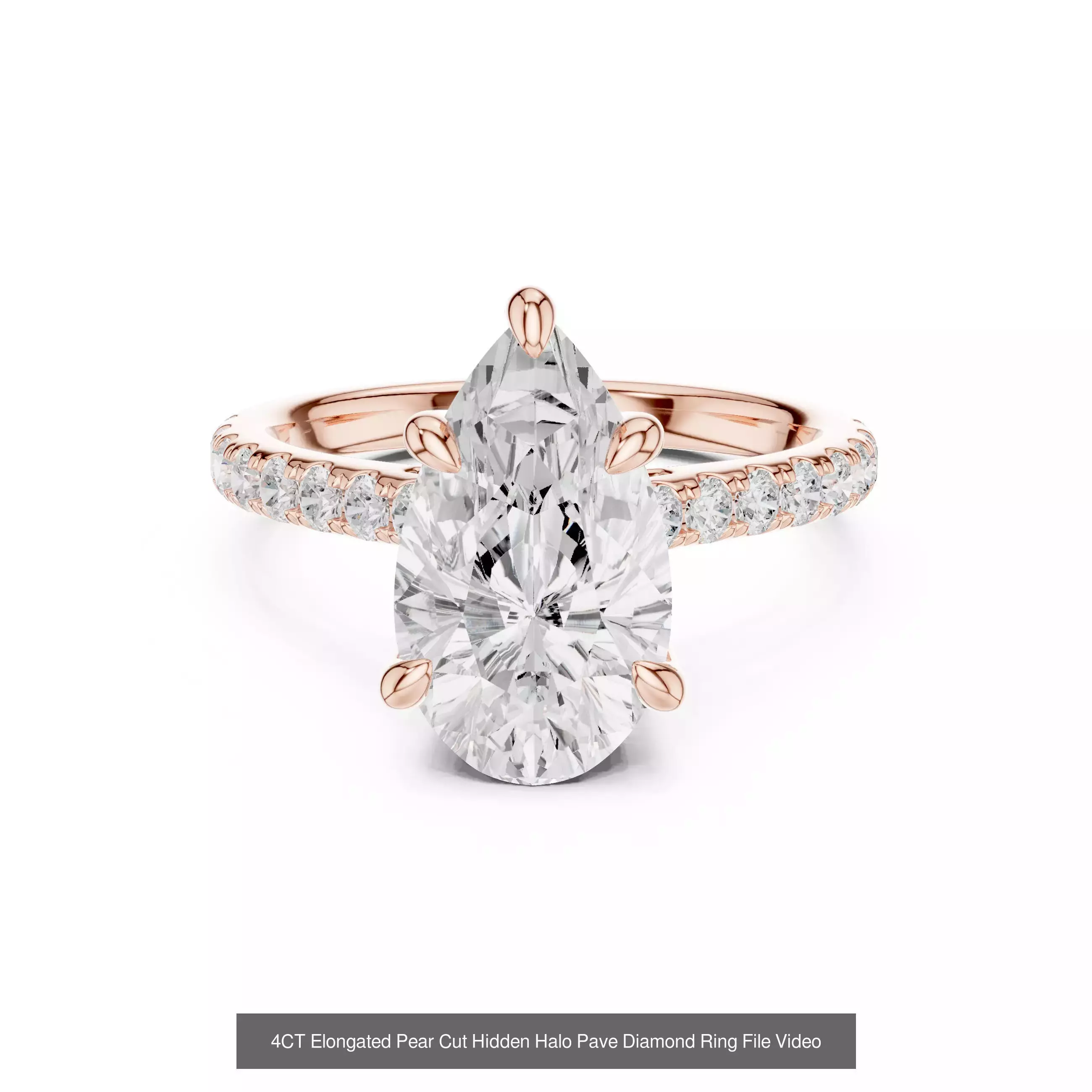 203 Hidden Halo or Diamond Rings 3DM STL OBJ FBX 3 Render Video 3D Model Collection_129