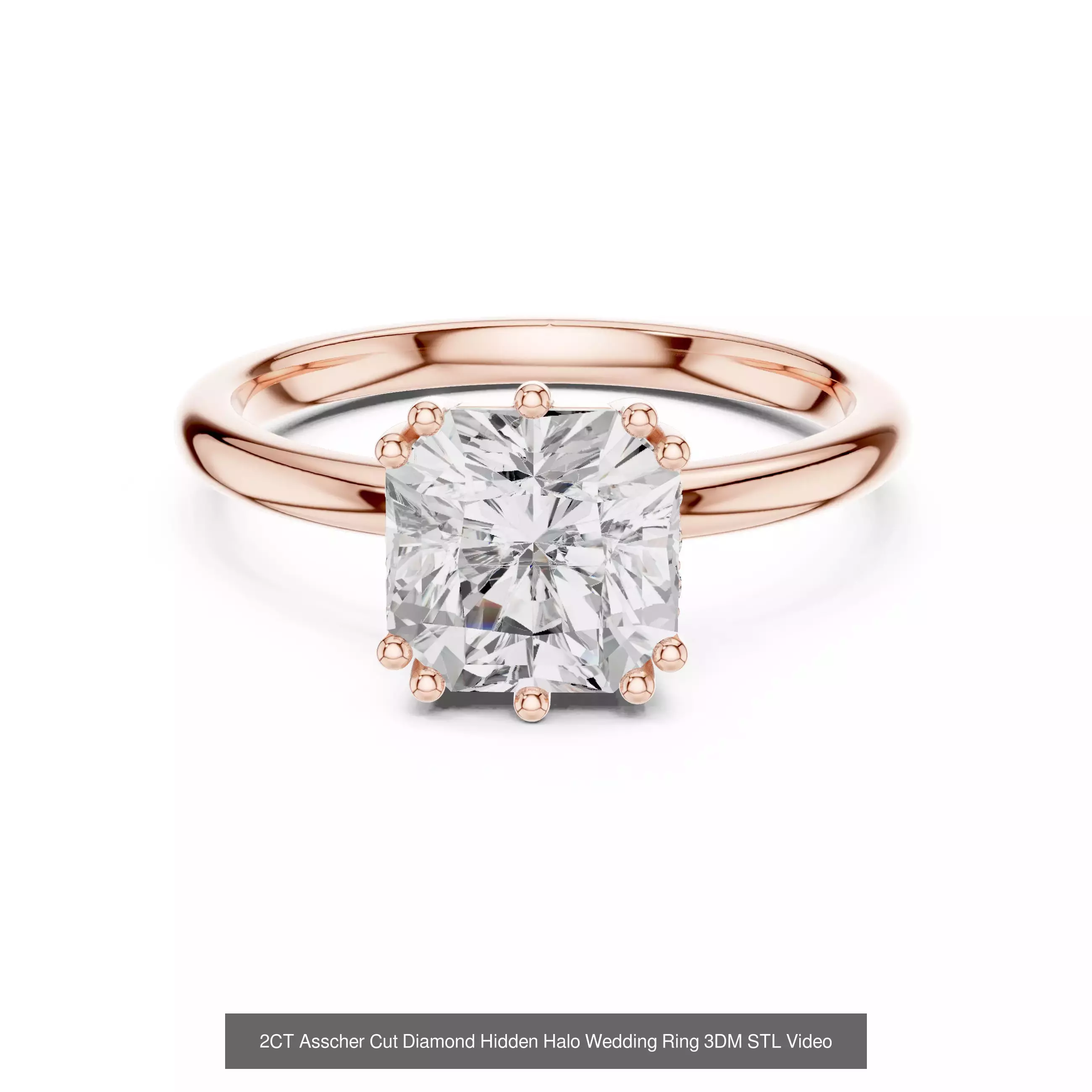 203 Hidden Halo or Diamond Rings 3DM STL OBJ FBX 3 Render Video 3D Model Collection_138