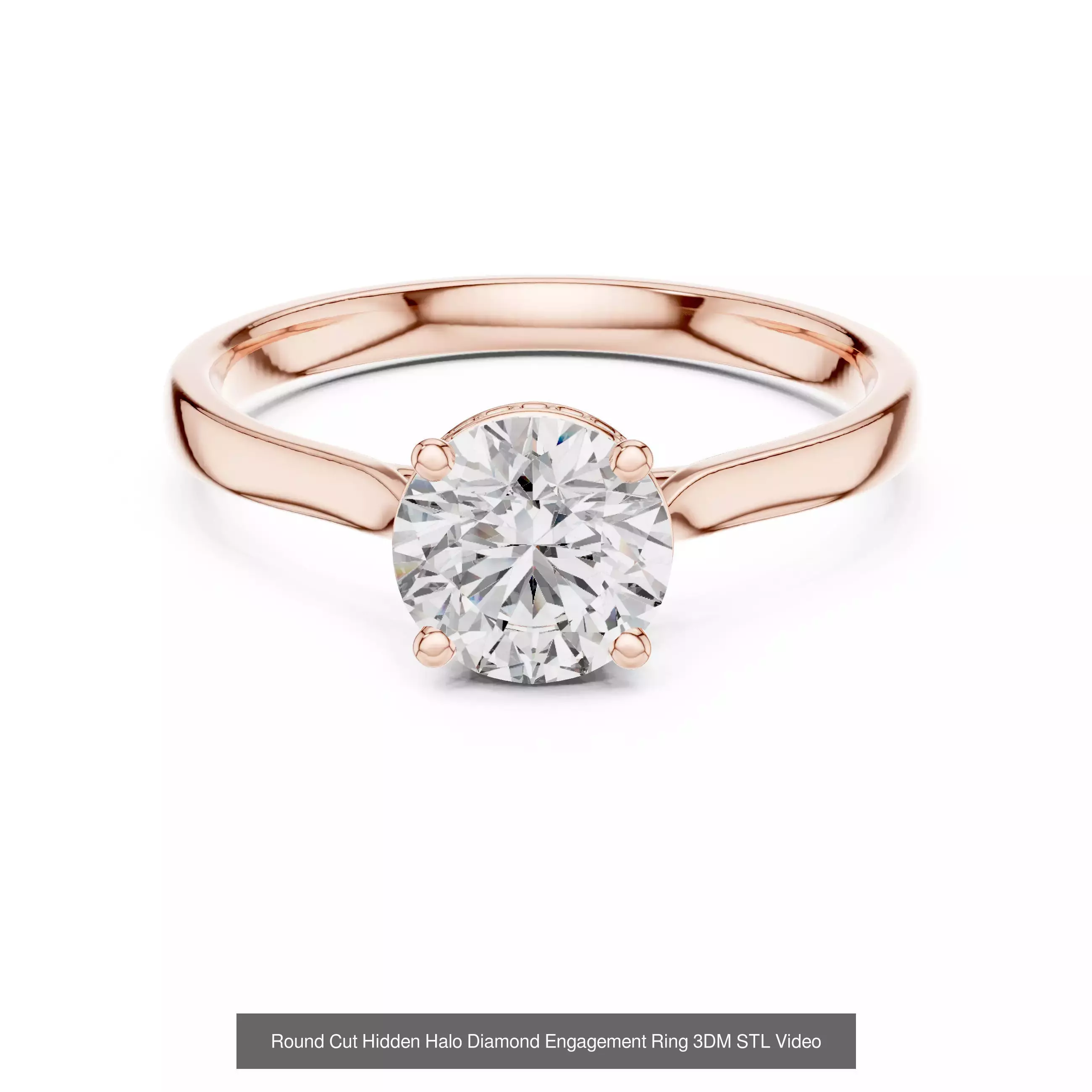 203 Hidden Halo or Diamond Rings 3DM STL OBJ FBX 3 Render Video 3D Model Collection_36