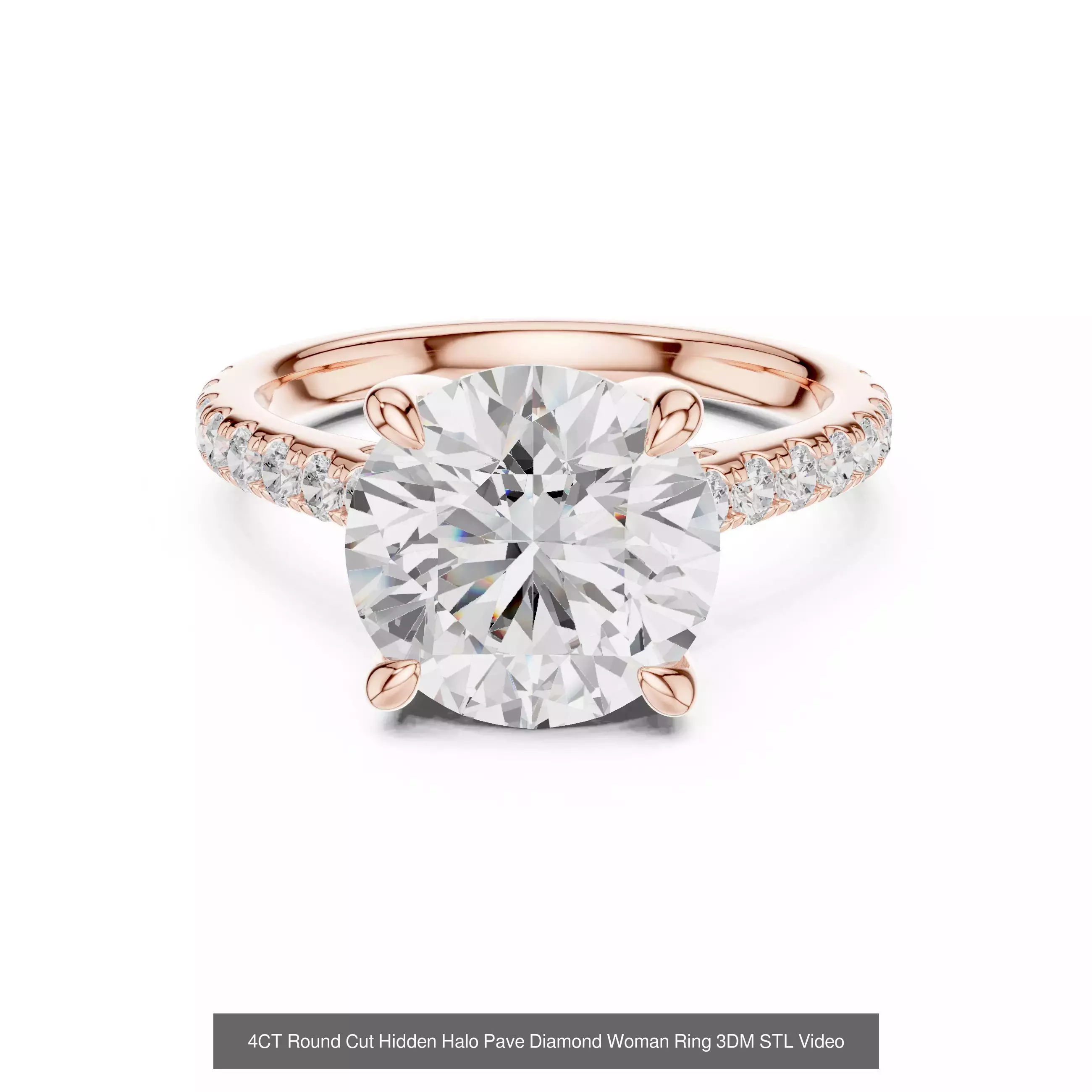 203 Hidden Halo or Diamond Rings 3DM STL OBJ FBX 3 Render Video 3D Model Collection_131