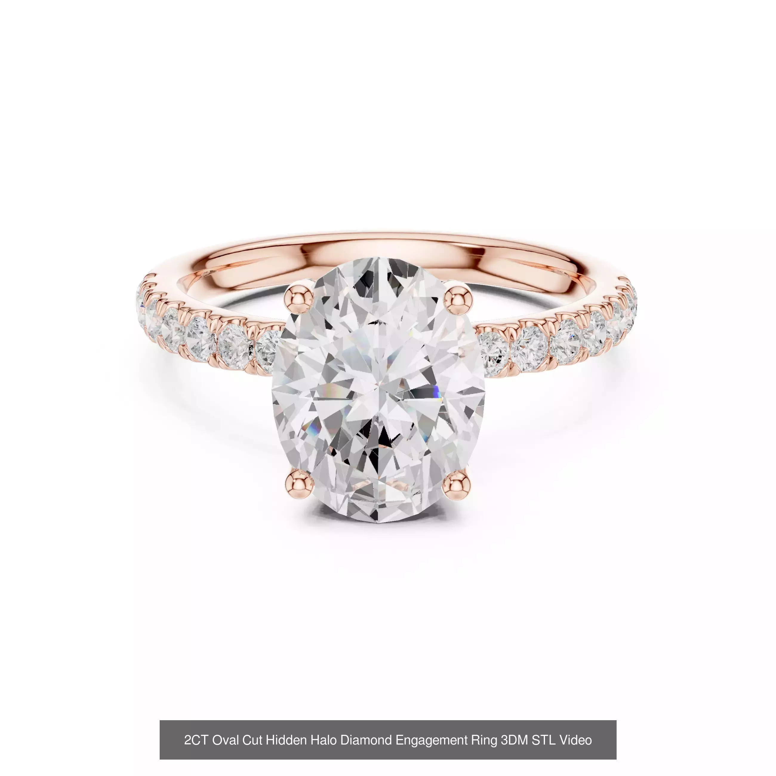 203 Hidden Halo or Diamond Rings 3DM STL OBJ FBX 3 Render Video 3D Model Collection_168