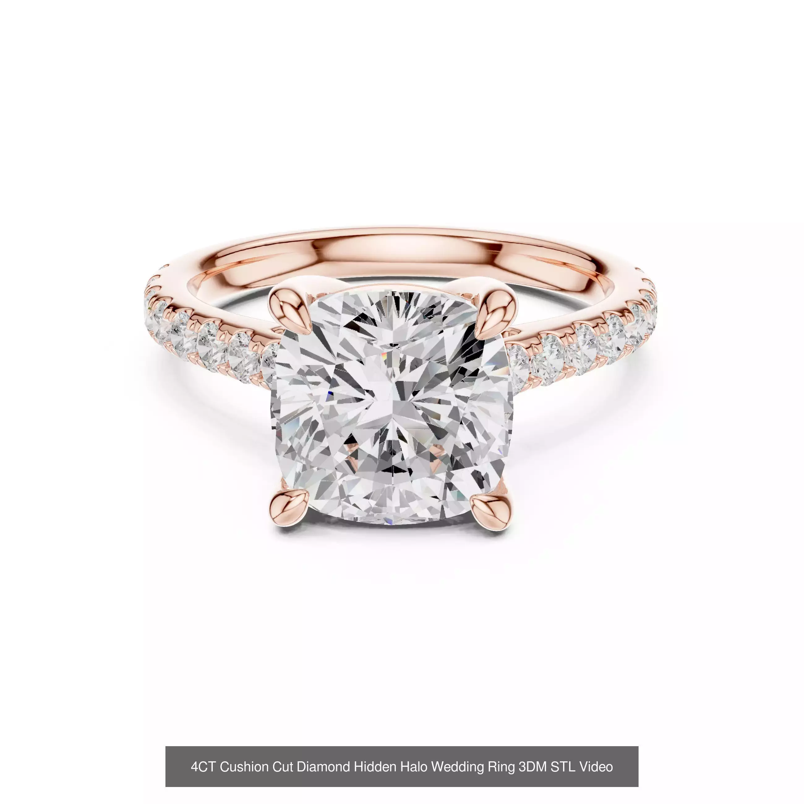 203 Hidden Halo or Diamond Rings 3DM STL OBJ FBX 3 Render Video 3D Model Collection_124