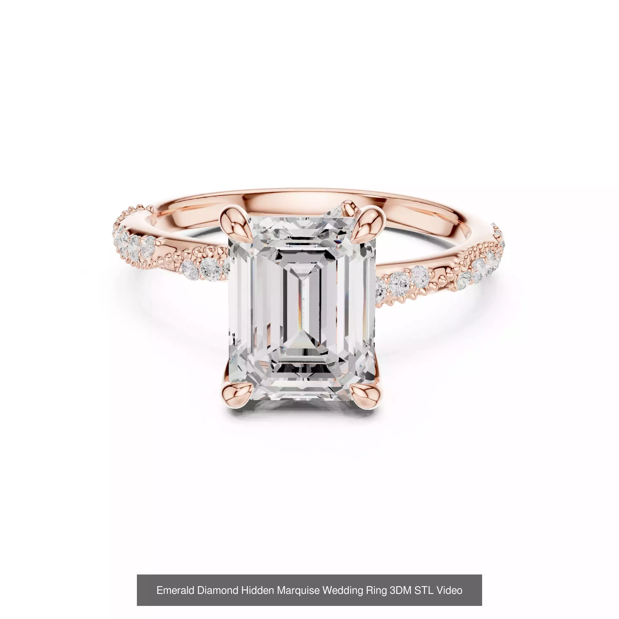 203 Hidden Halo or Diamond Rings 3DM STL OBJ FBX 3 Render Video 3D Model Collection_65