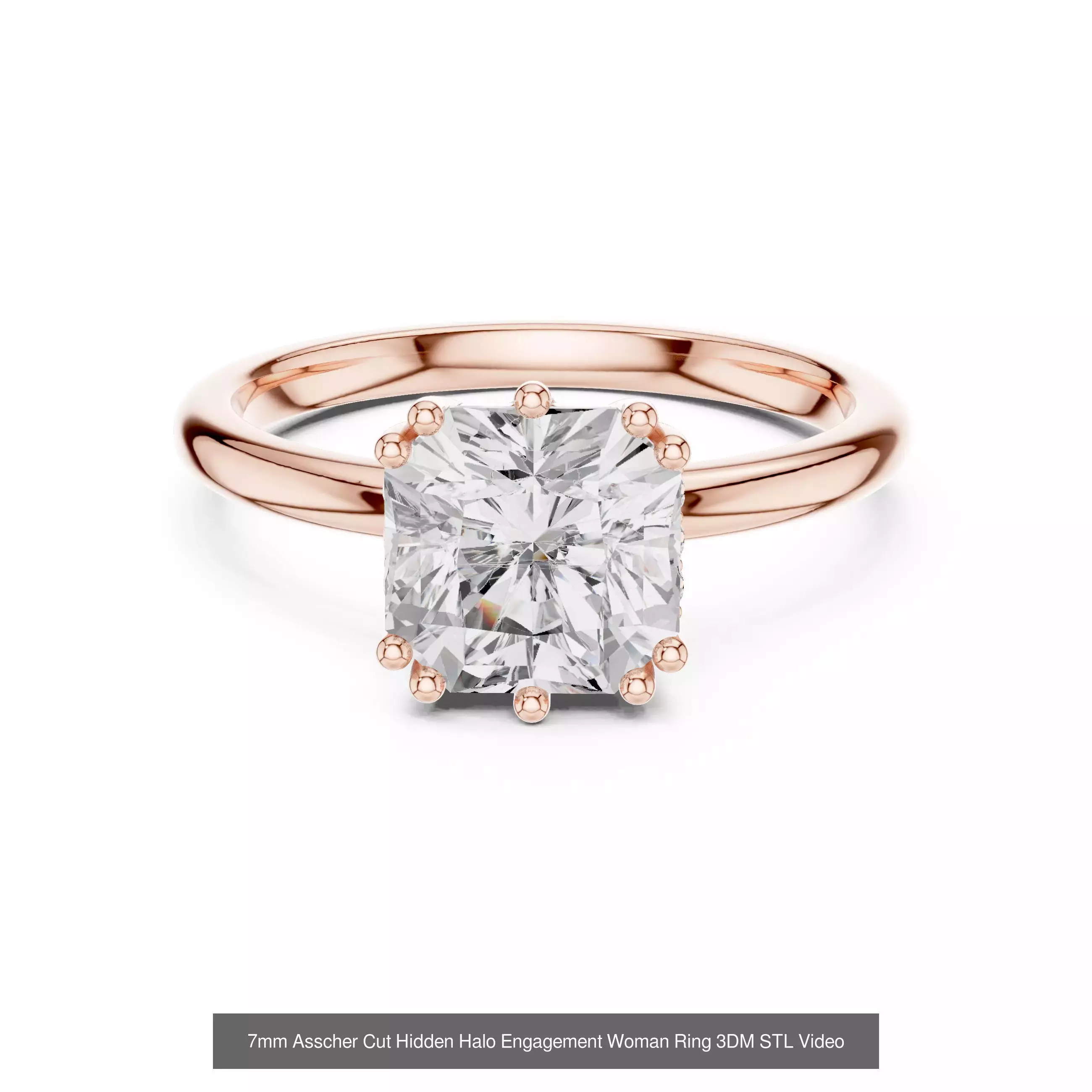 203 Hidden Halo or Diamond Rings 3DM STL OBJ FBX 3 Render Video 3D Model Collection_45