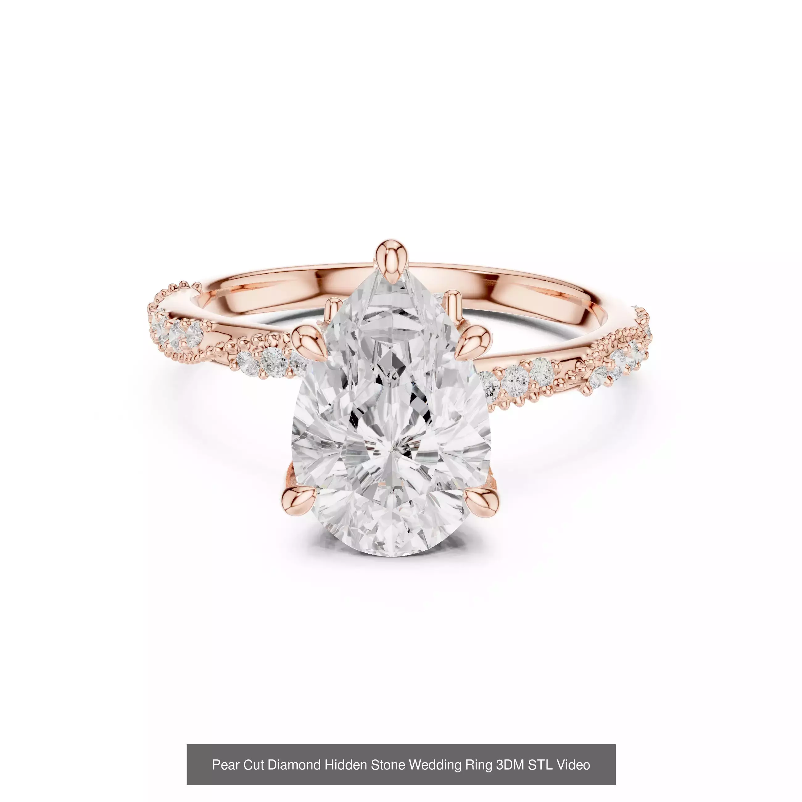 203 Hidden Halo or Diamond Rings 3DM STL OBJ FBX 3 Render Video 3D Model Collection_112