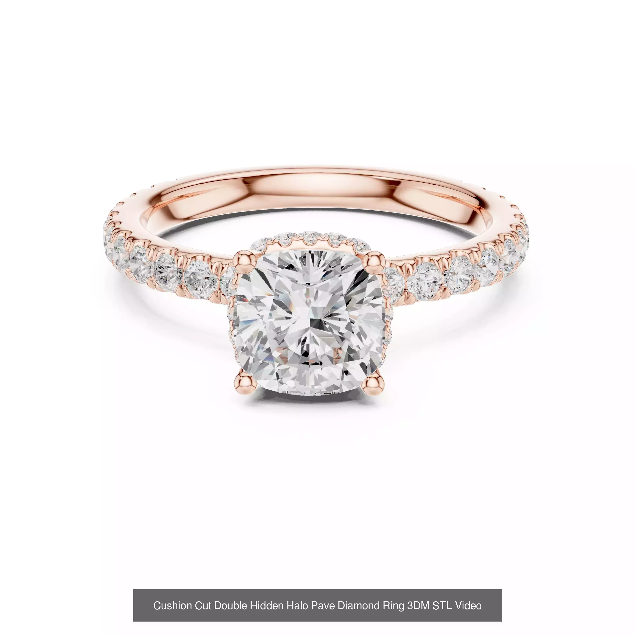 203 Hidden Halo or Diamond Rings 3DM STL OBJ FBX 3 Render Video 3D Model Collection_64