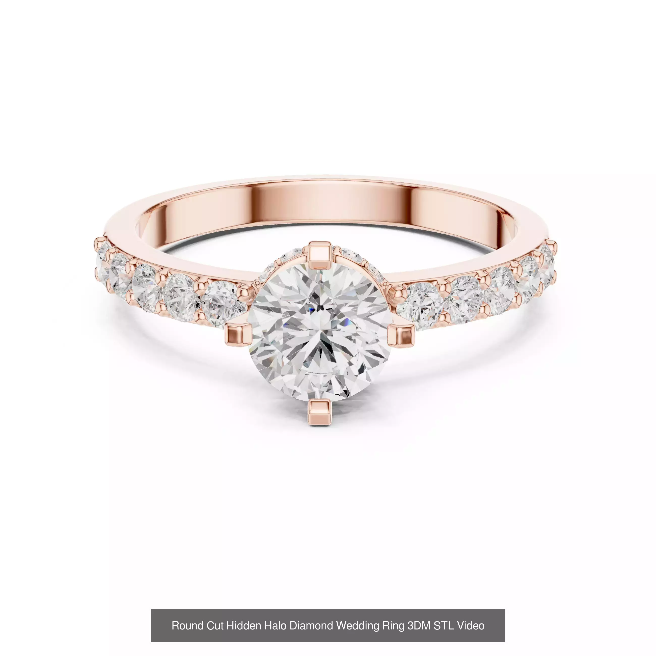 203 Hidden Halo or Diamond Rings 3DM STL OBJ FBX 3 Render Video 3D Model Collection_35