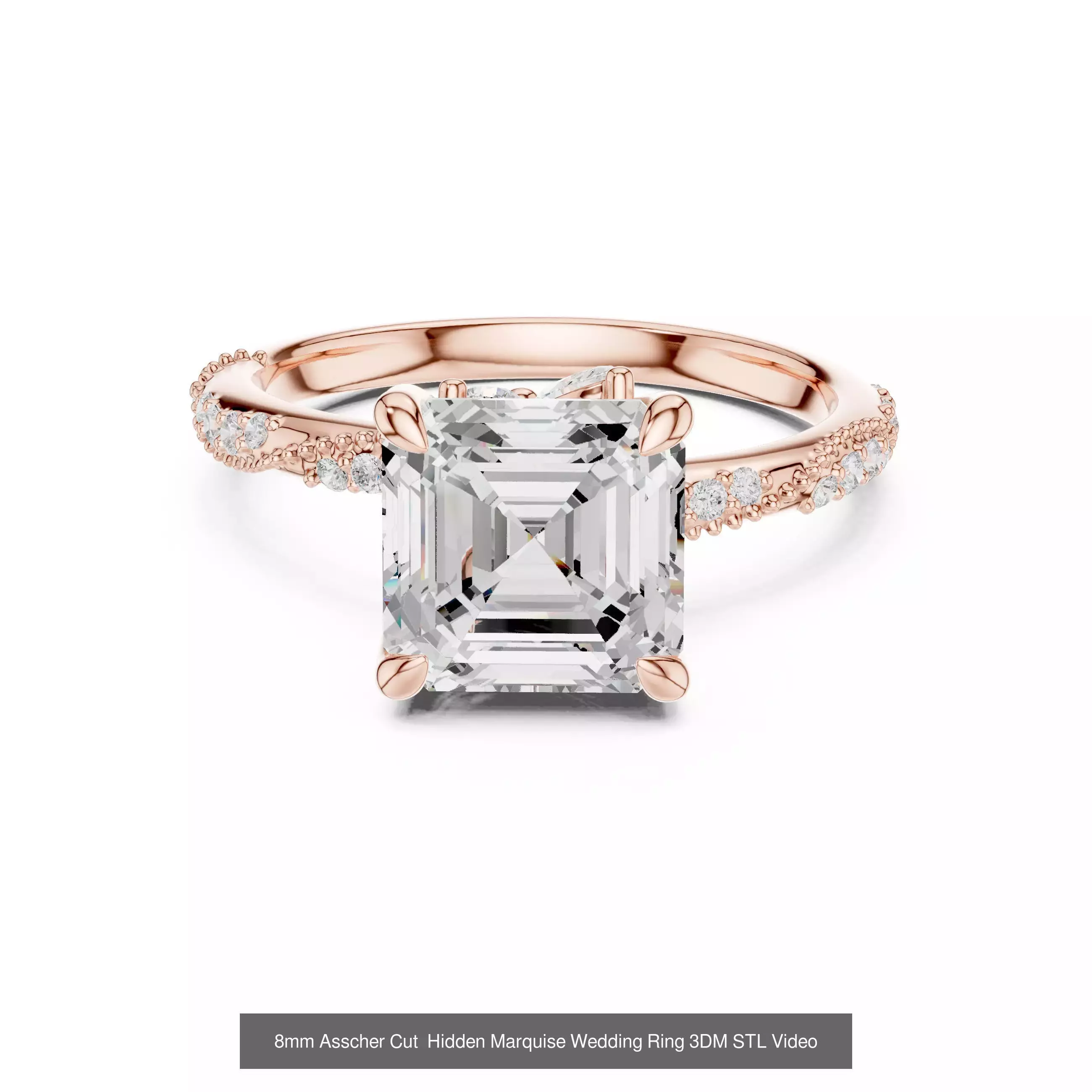 203 Hidden Halo or Diamond Rings 3DM STL OBJ FBX 3 Render Video 3D Model Collection_108