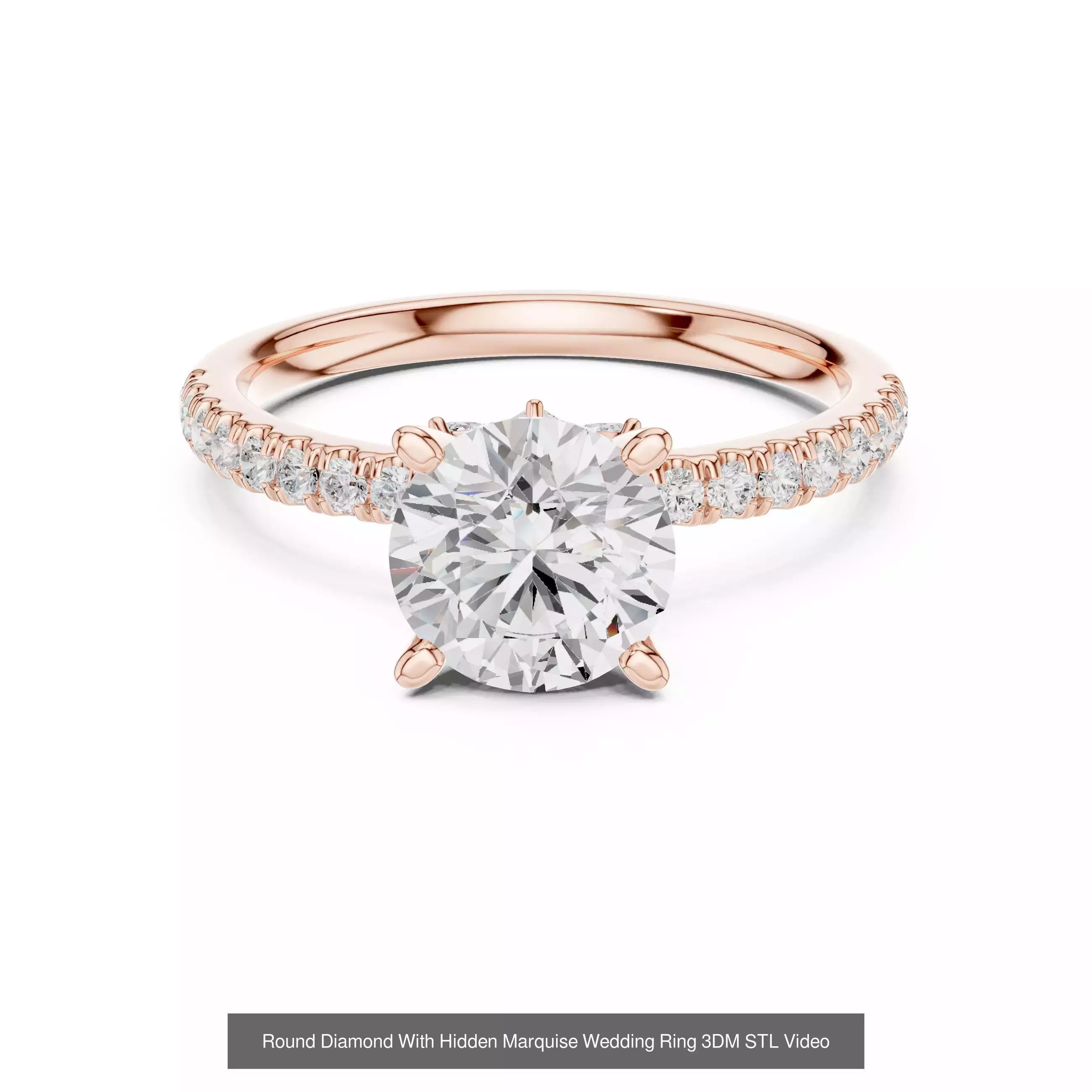 203 Hidden Halo or Diamond Rings 3DM STL OBJ FBX 3 Render Video 3D Model Collection_187