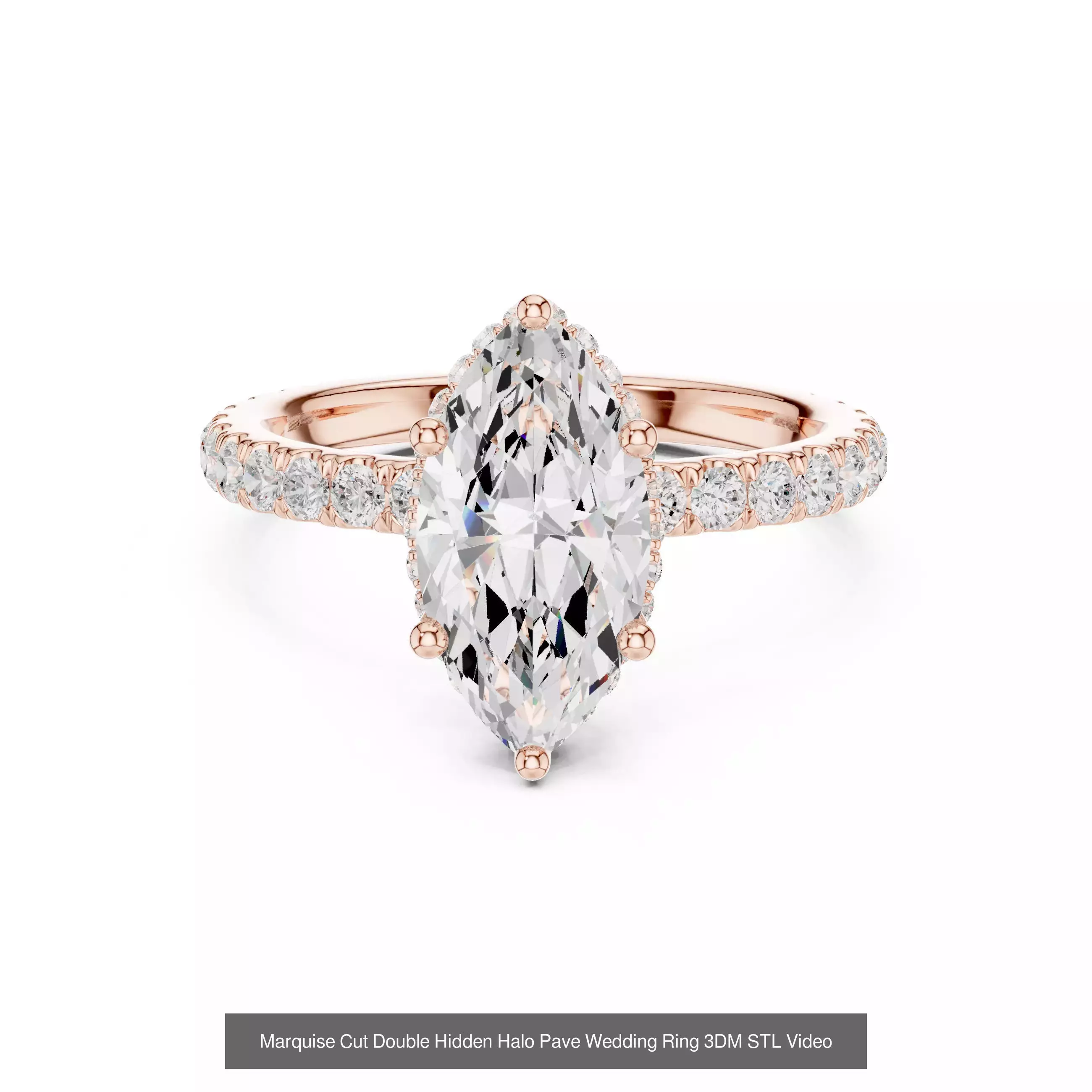 203 Hidden Halo or Diamond Rings 3DM STL OBJ FBX 3 Render Video 3D Model Collection_175