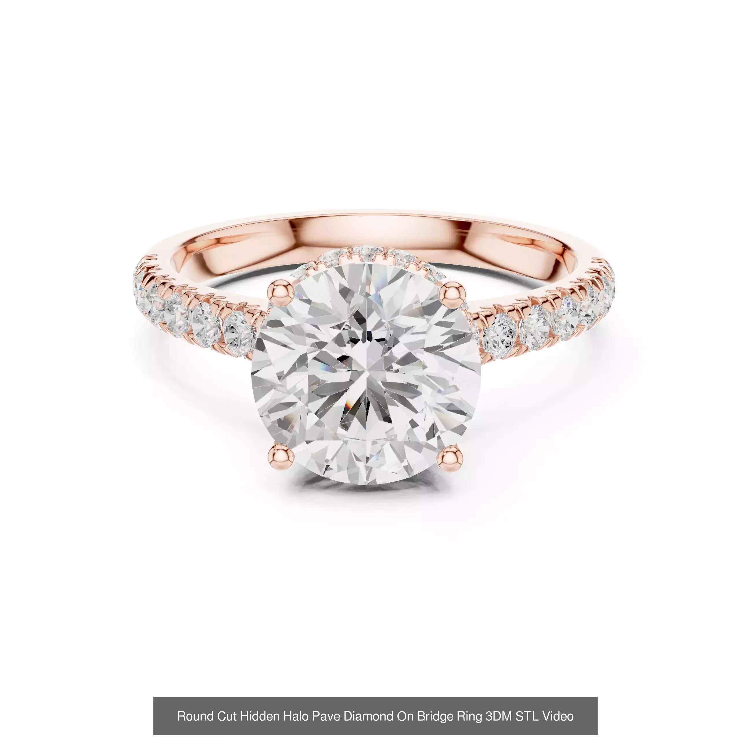 203 Hidden Halo or Diamond Rings 3DM STL OBJ FBX 3 Render Video 3D Model Collection_154