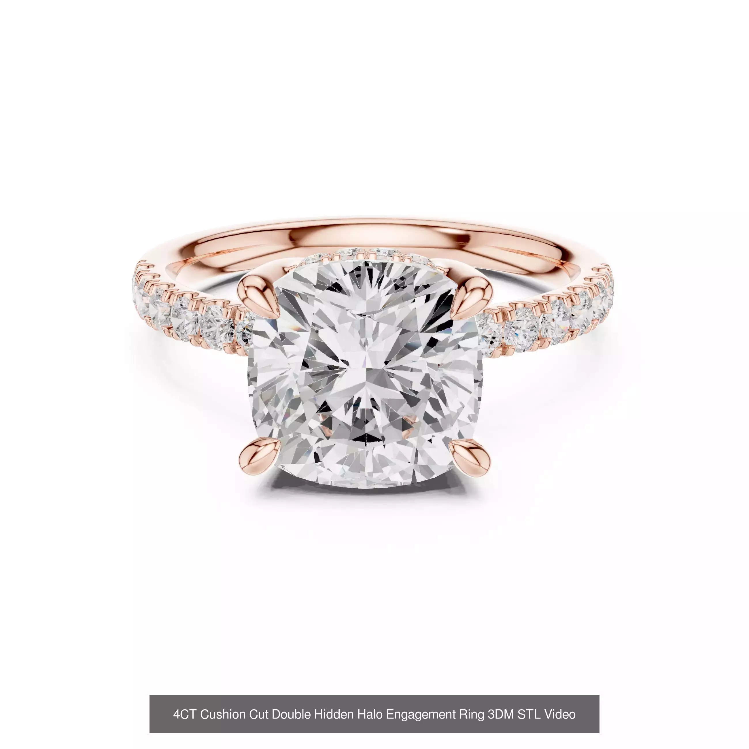 203 Hidden Halo or Diamond Rings 3DM STL OBJ FBX 3 Render Video 3D Model Collection_156