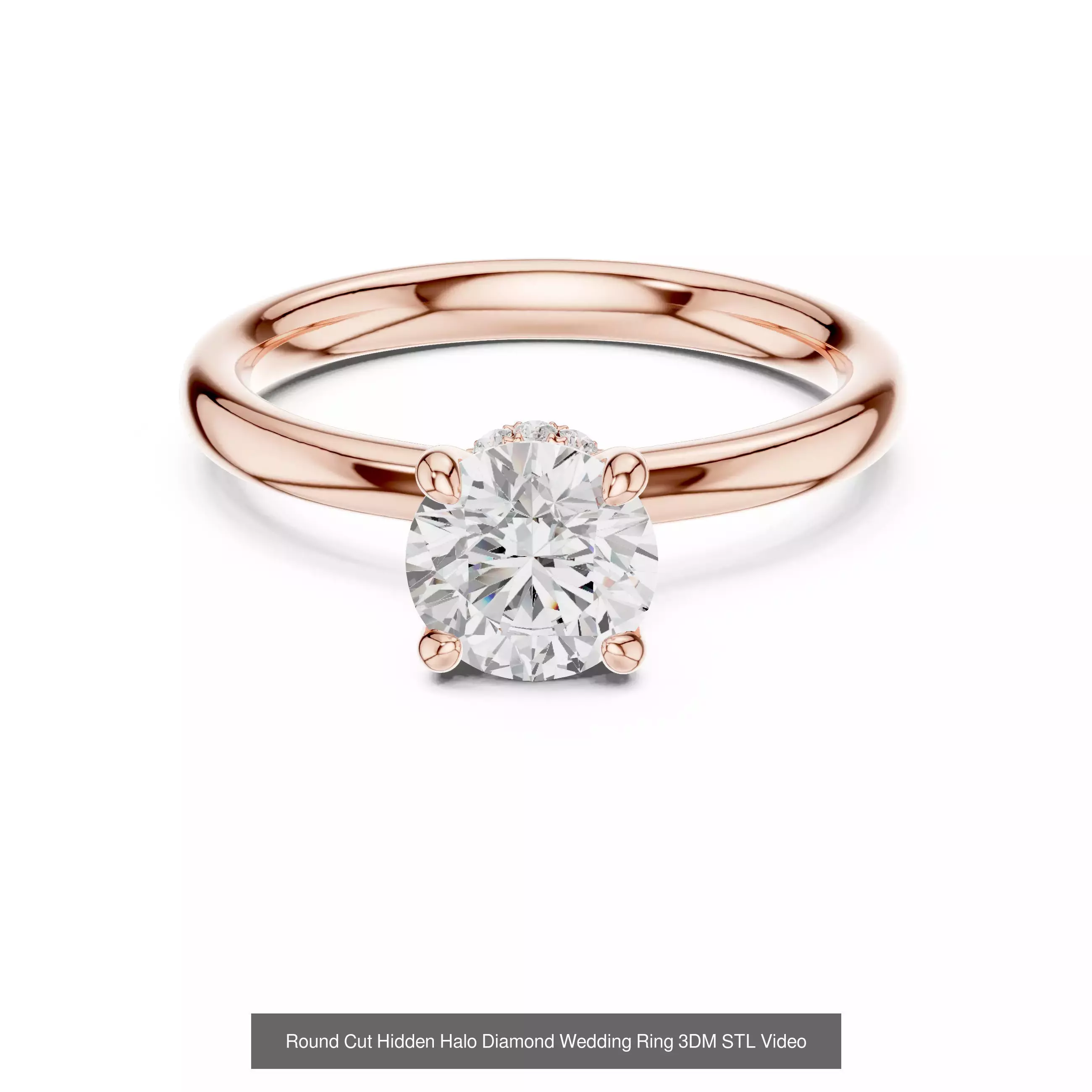 203 Hidden Halo or Diamond Rings 3DM STL OBJ FBX 3 Render Video 3D Model Collection_63