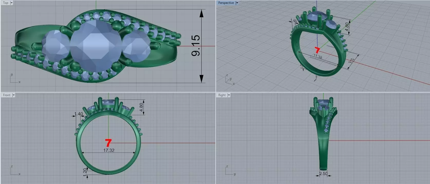 Engagement Wedding Ring 72 3D print model_5