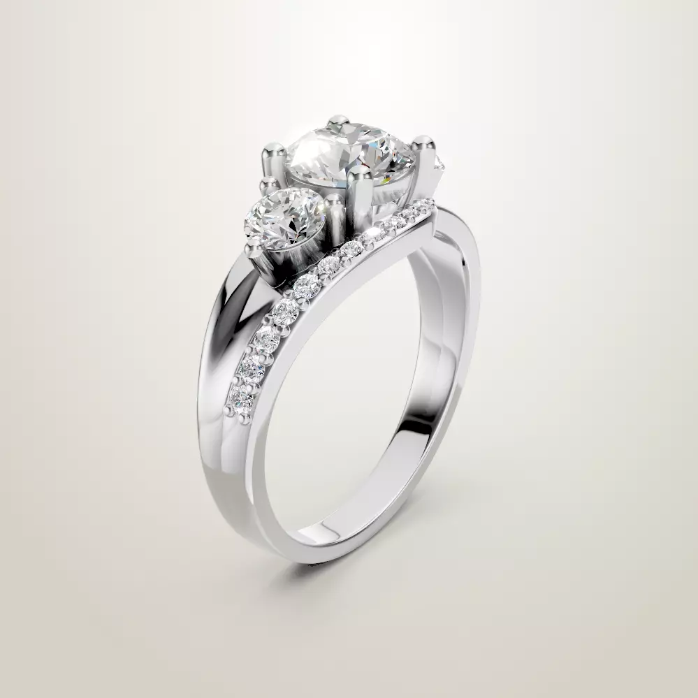 Engagement Wedding Ring 72 3D print model_1
