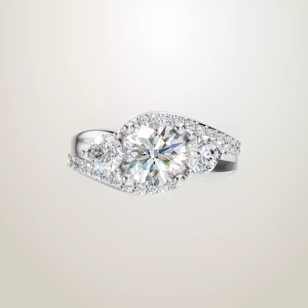 Engagement Wedding Ring 72 3D print model_4