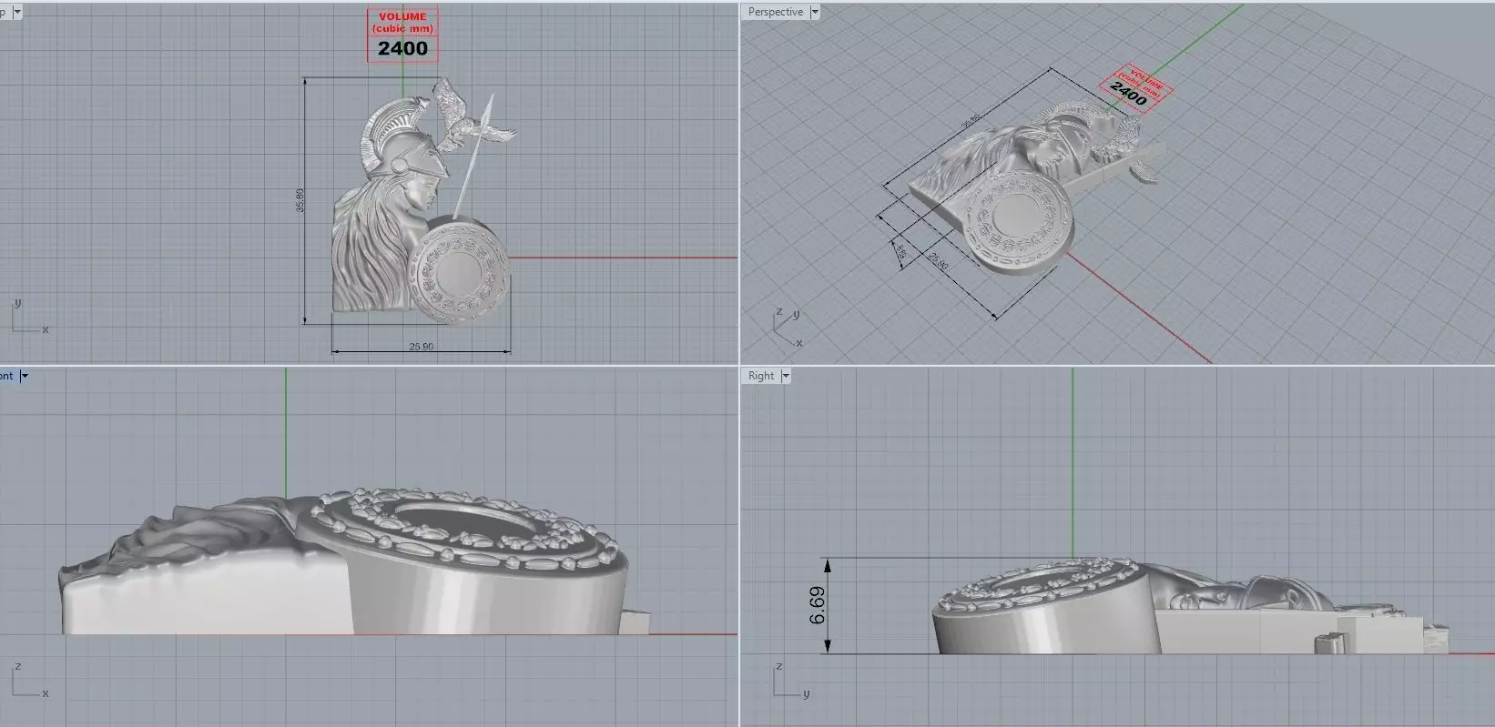 Sparta warrior female  3D print model_4