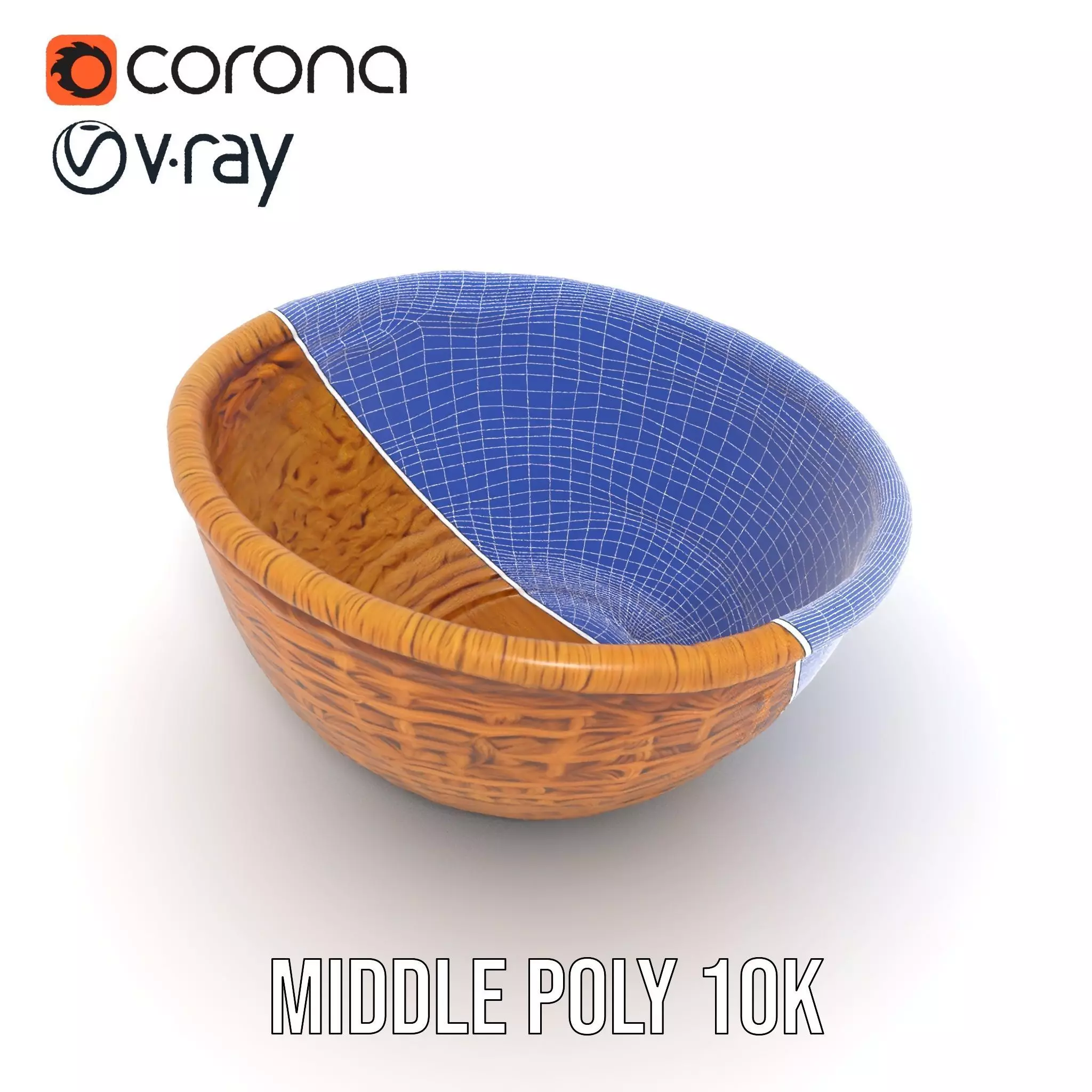 Natural Wicker Basket model pack Low-poly 3D model_24
